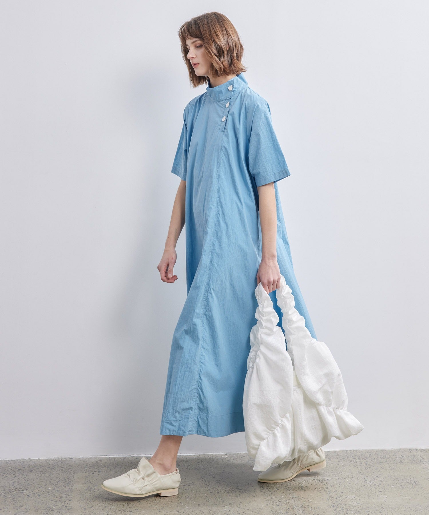 High-Neck Flare Dress