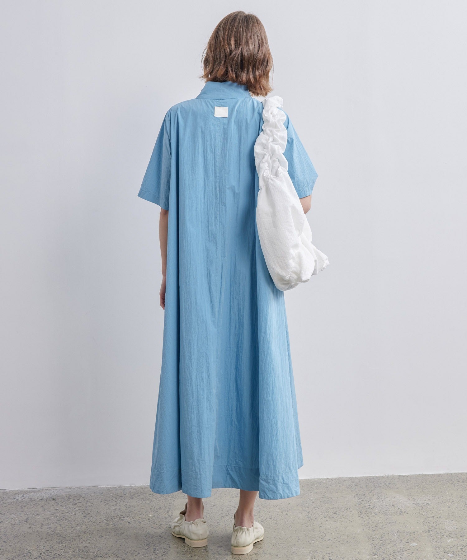 High-Neck Flare Dress