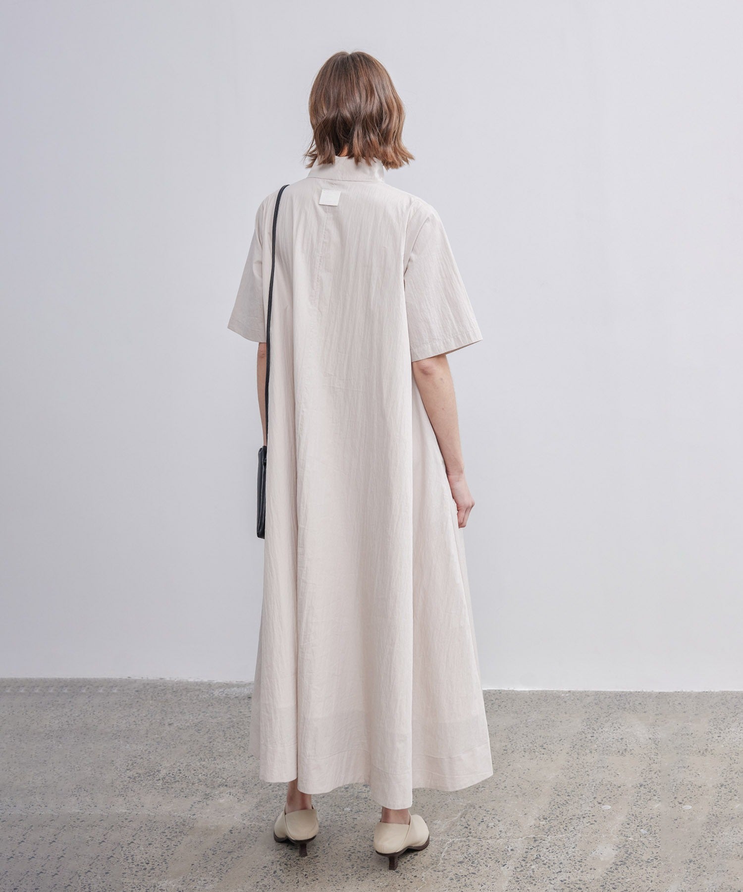 High-Neck Flare Dress