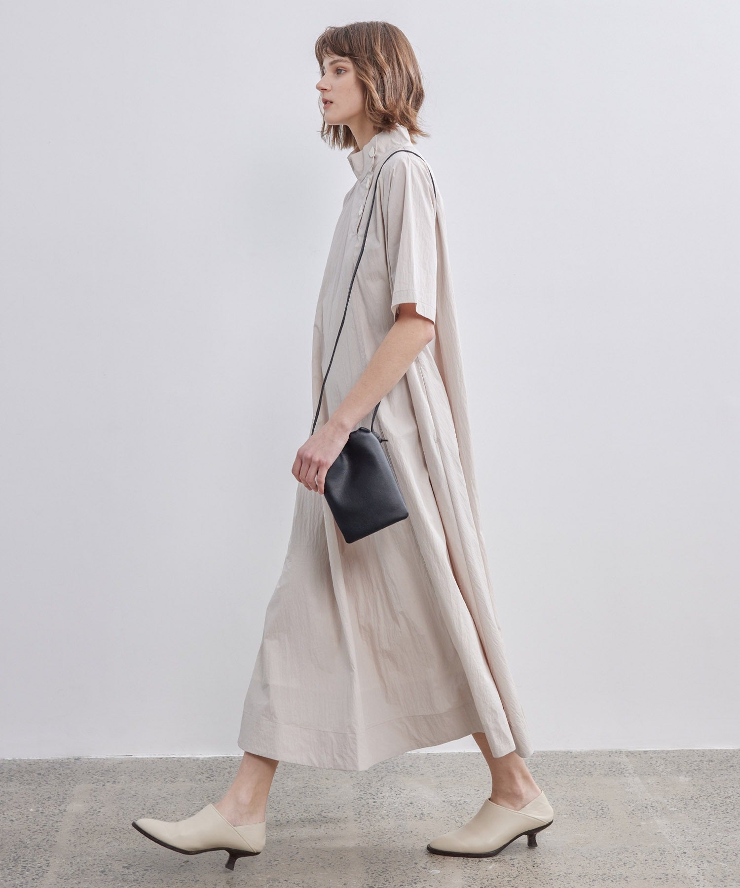 High-Neck Flare Dress