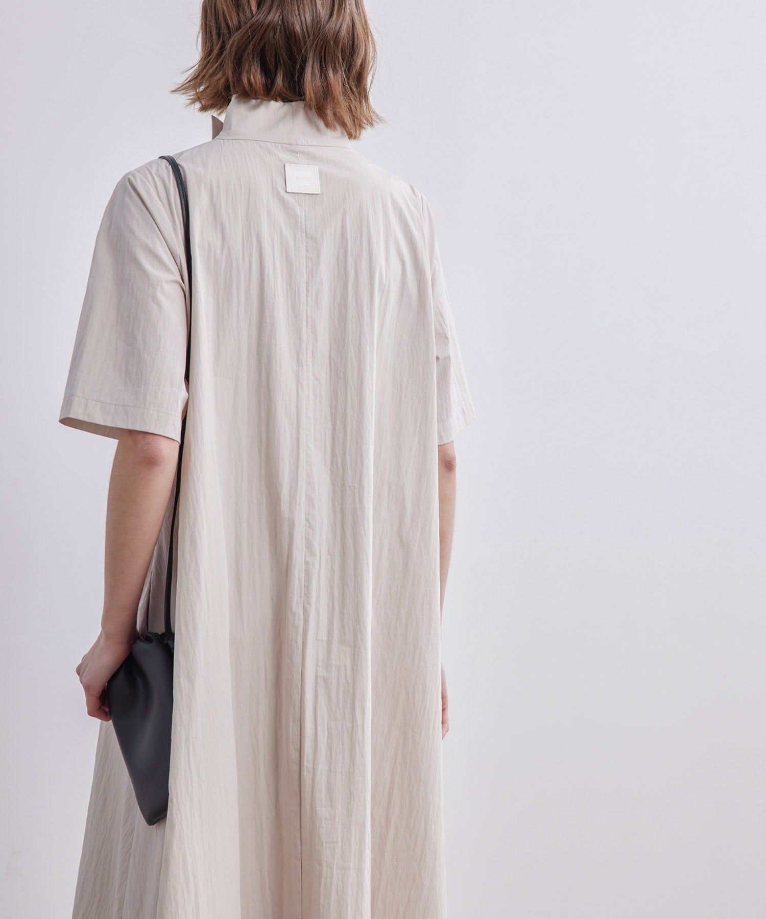 High-Neck Flare Dress