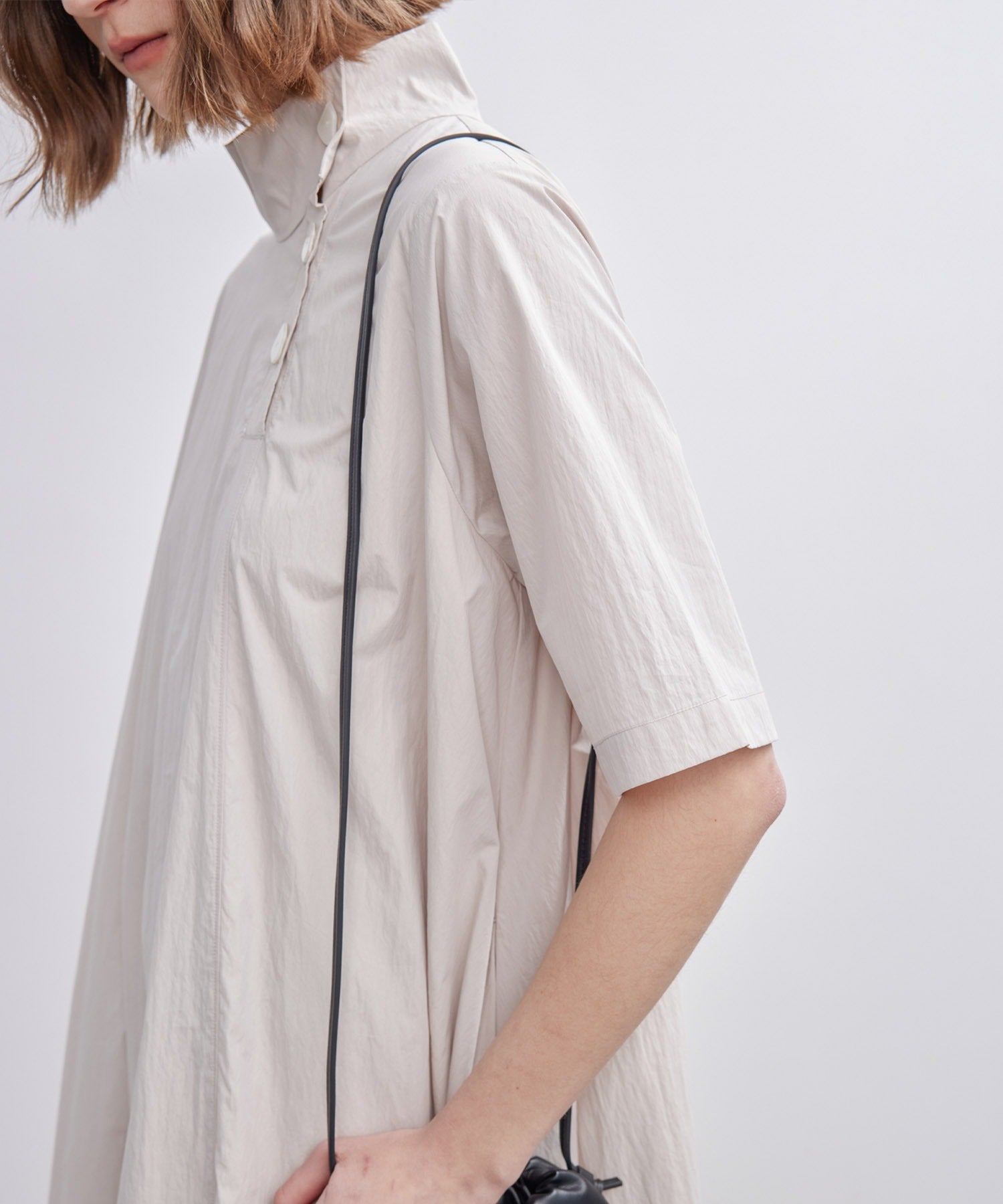 High-Neck Flare Dress