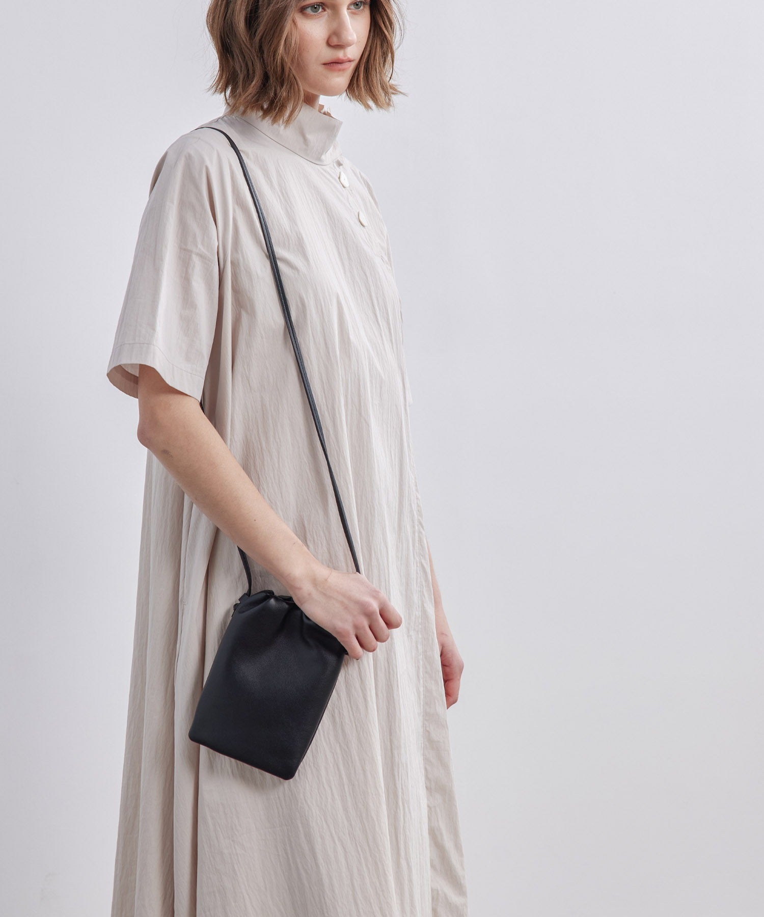 High-Neck Flare Dress