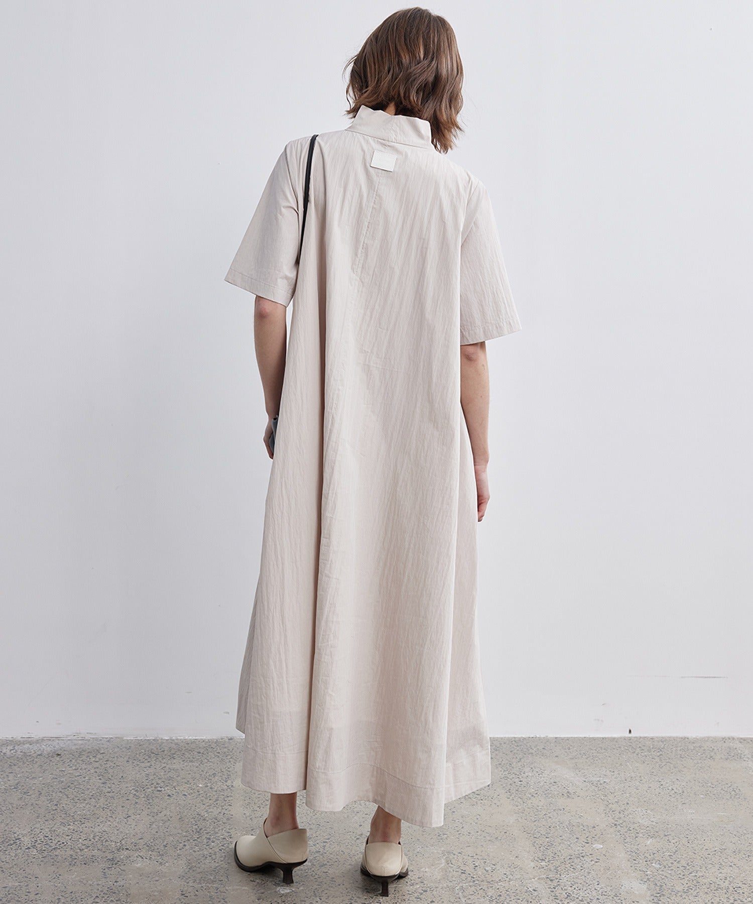 High-Neck Flare Dress