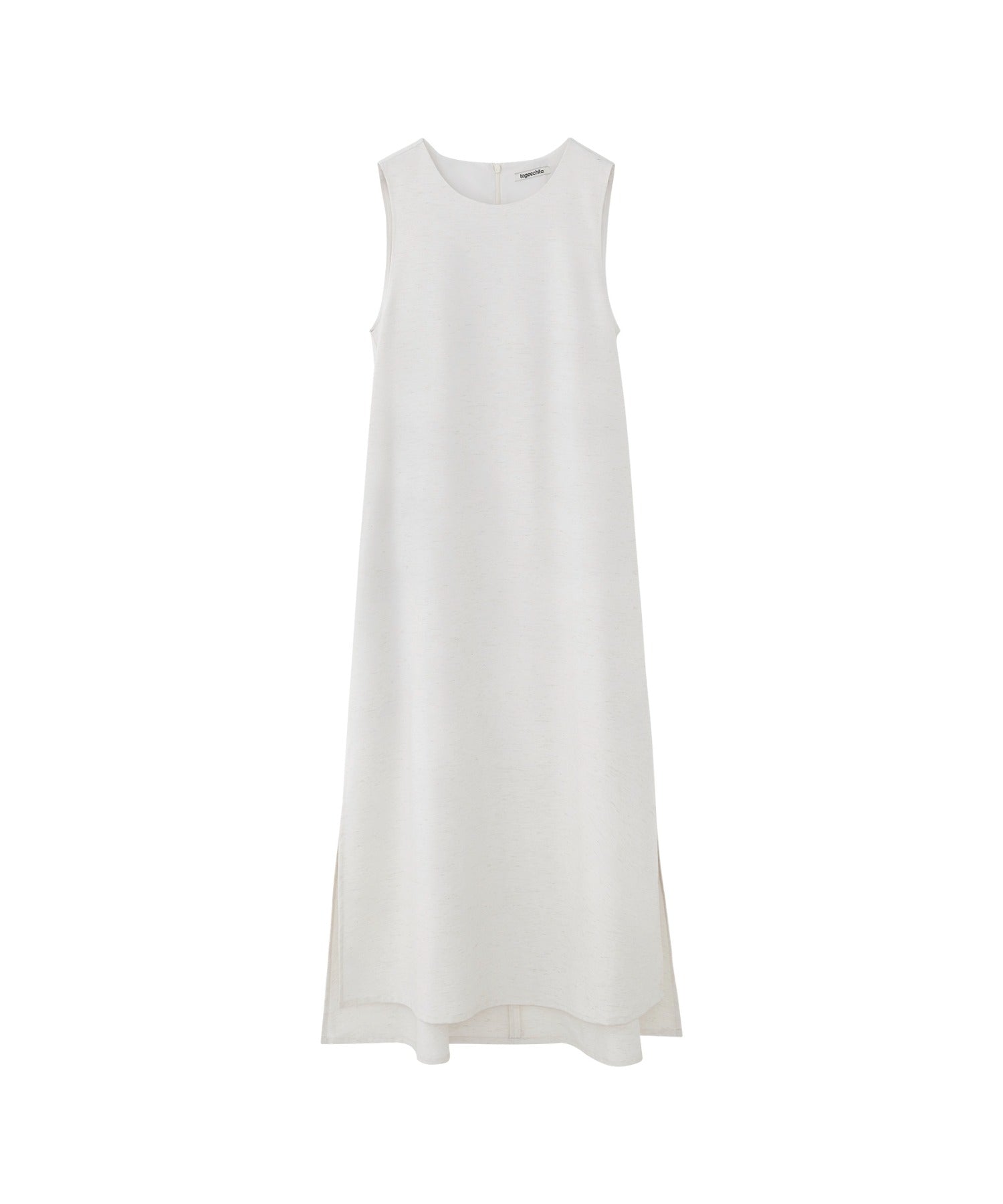 Adjustable Waist Tie Sleeveless Side Slit Dress
