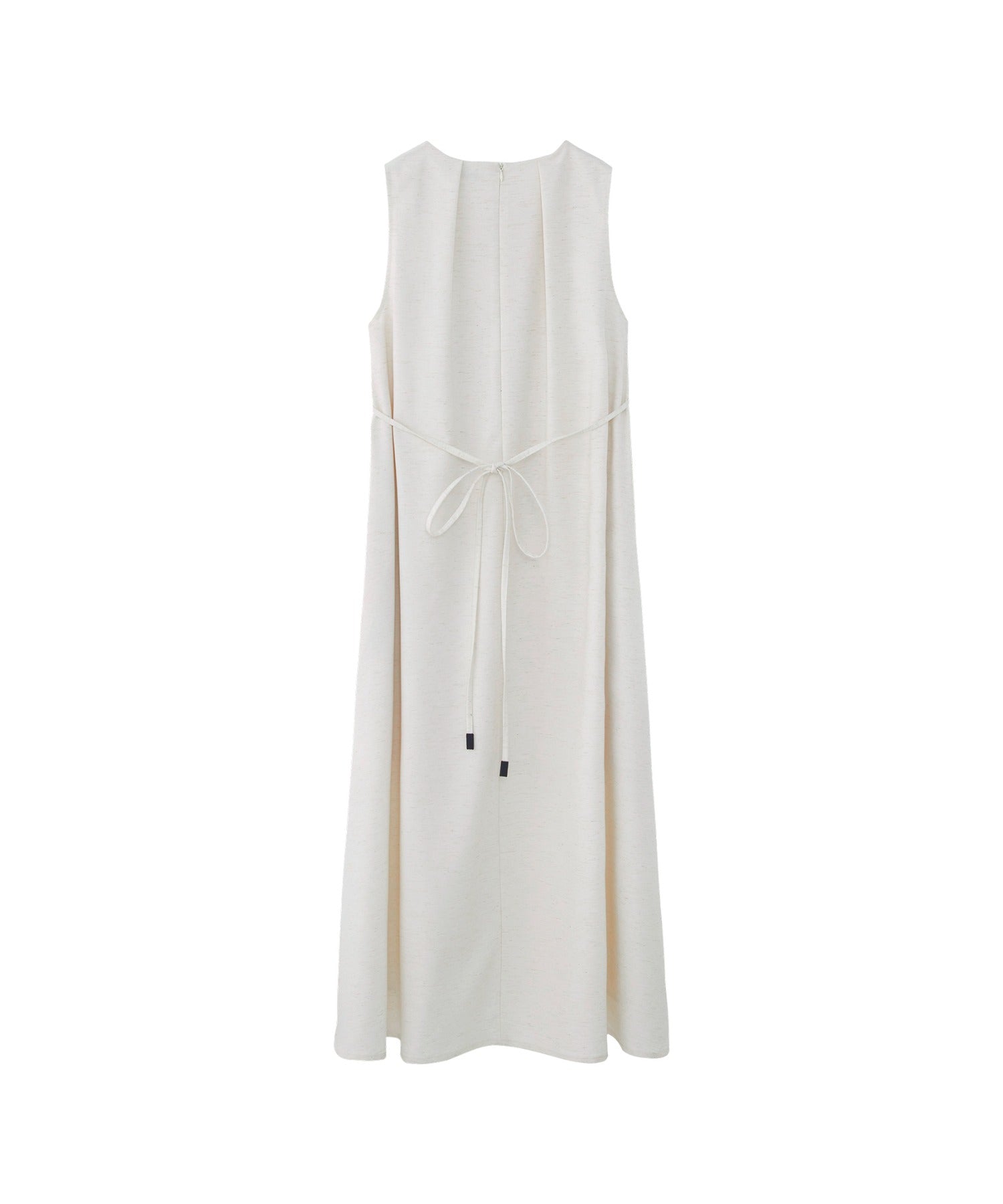 Adjustable Waist Tie Sleeveless Side Slit Dress