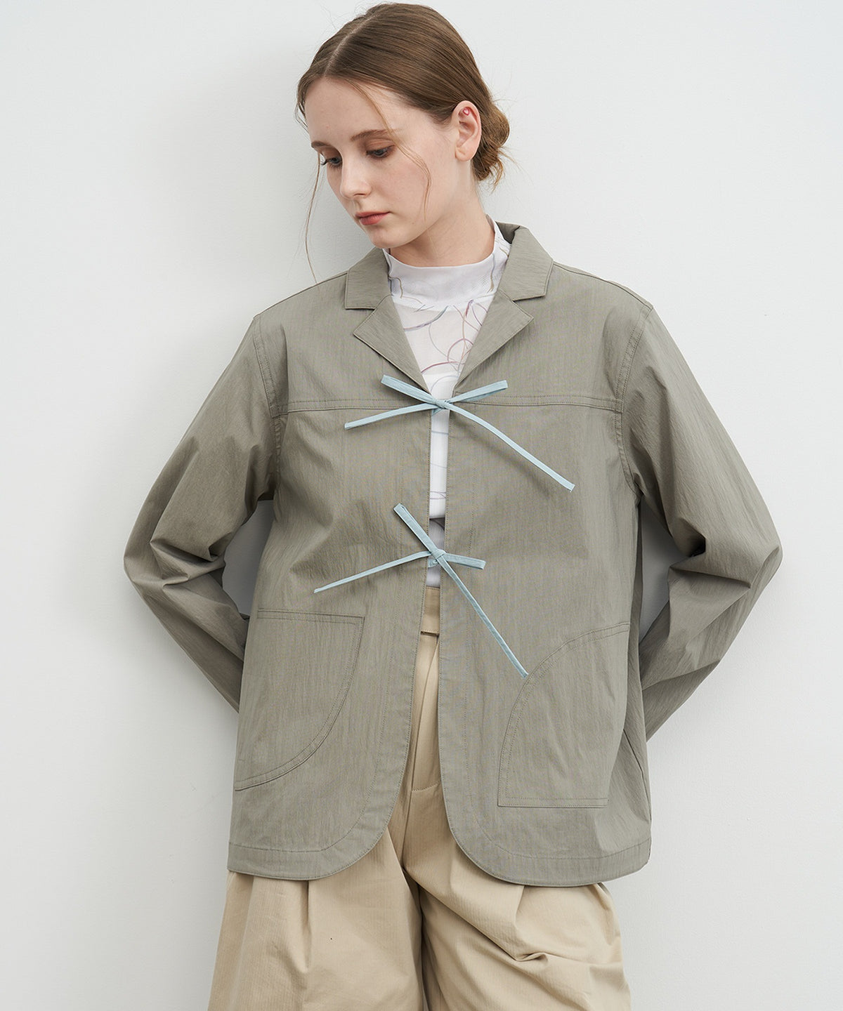 Color-Accent Ribbon Spring Jacket