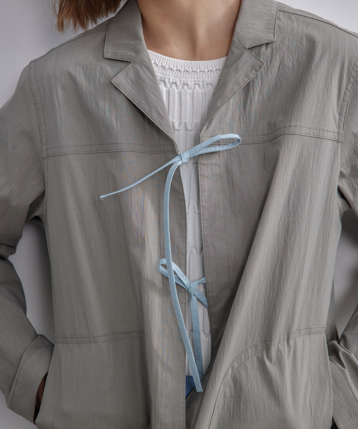 Color-Accent Ribbon Spring Jacket