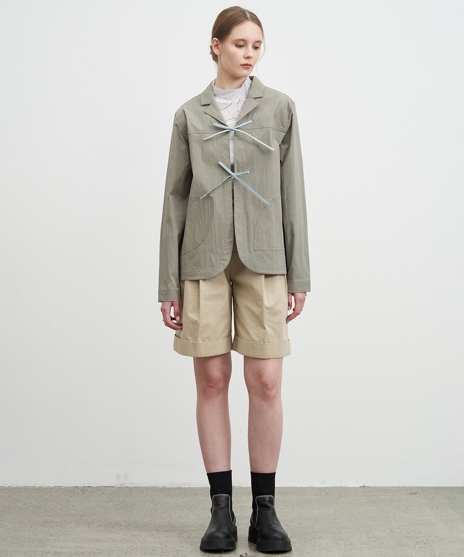 Color-Accent Ribbon Spring Jacket