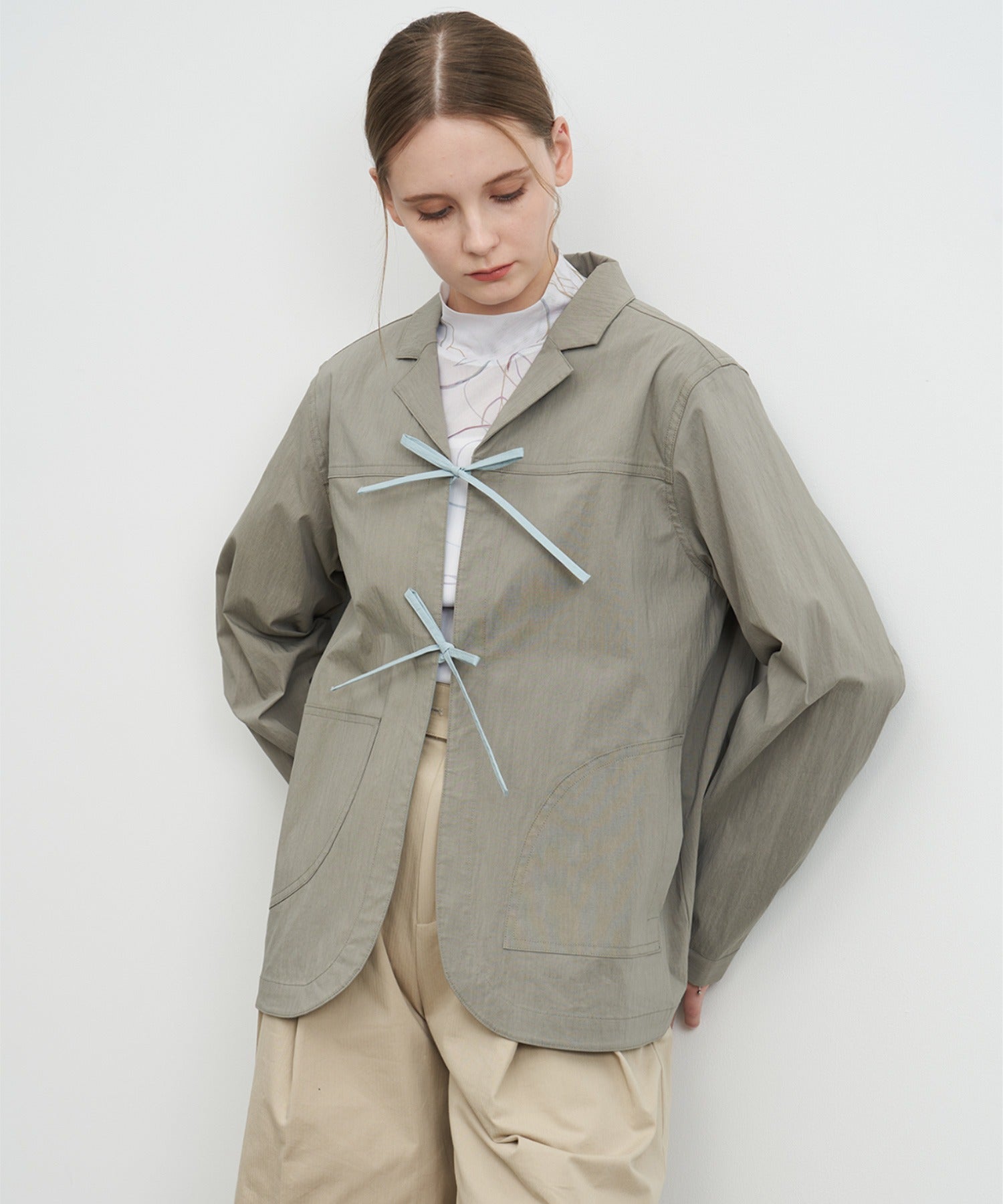 Color-Accent Ribbon Spring Jacket