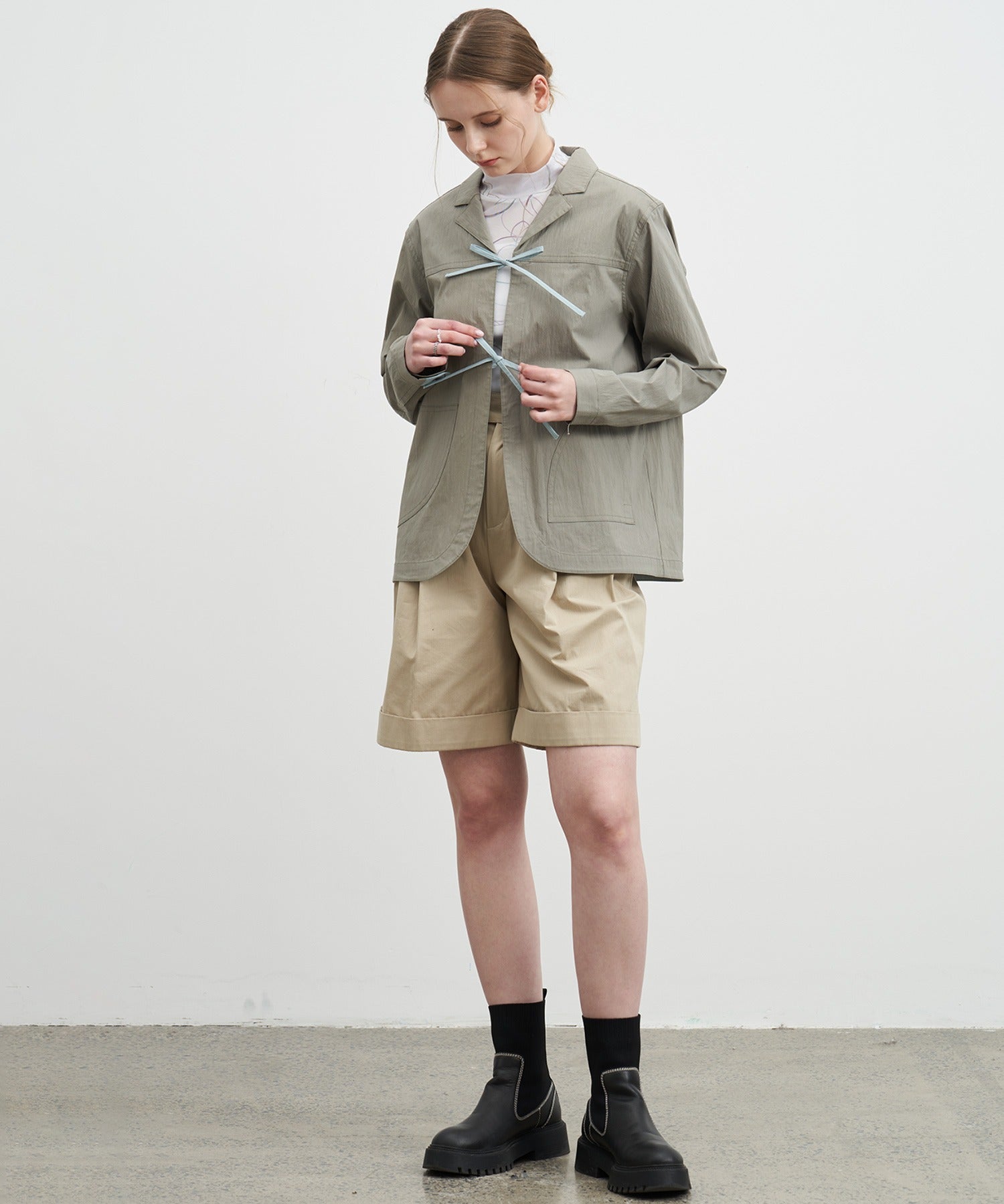 Color-Accent Ribbon Spring Jacket