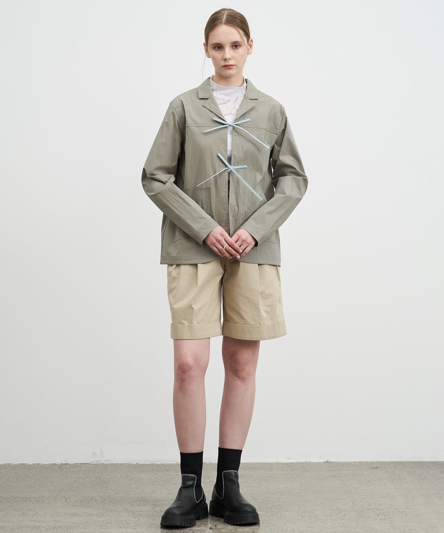 Color-Accent Ribbon Spring Jacket