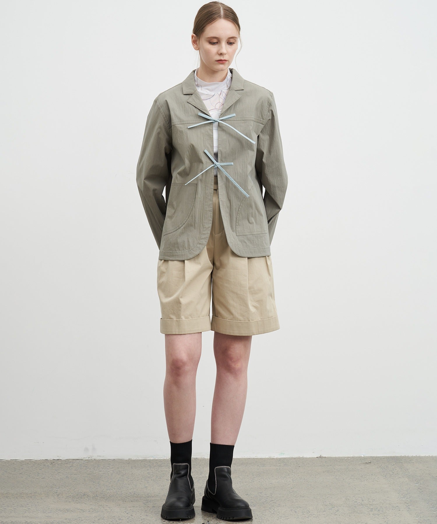 Color-Accent Ribbon Spring Jacket