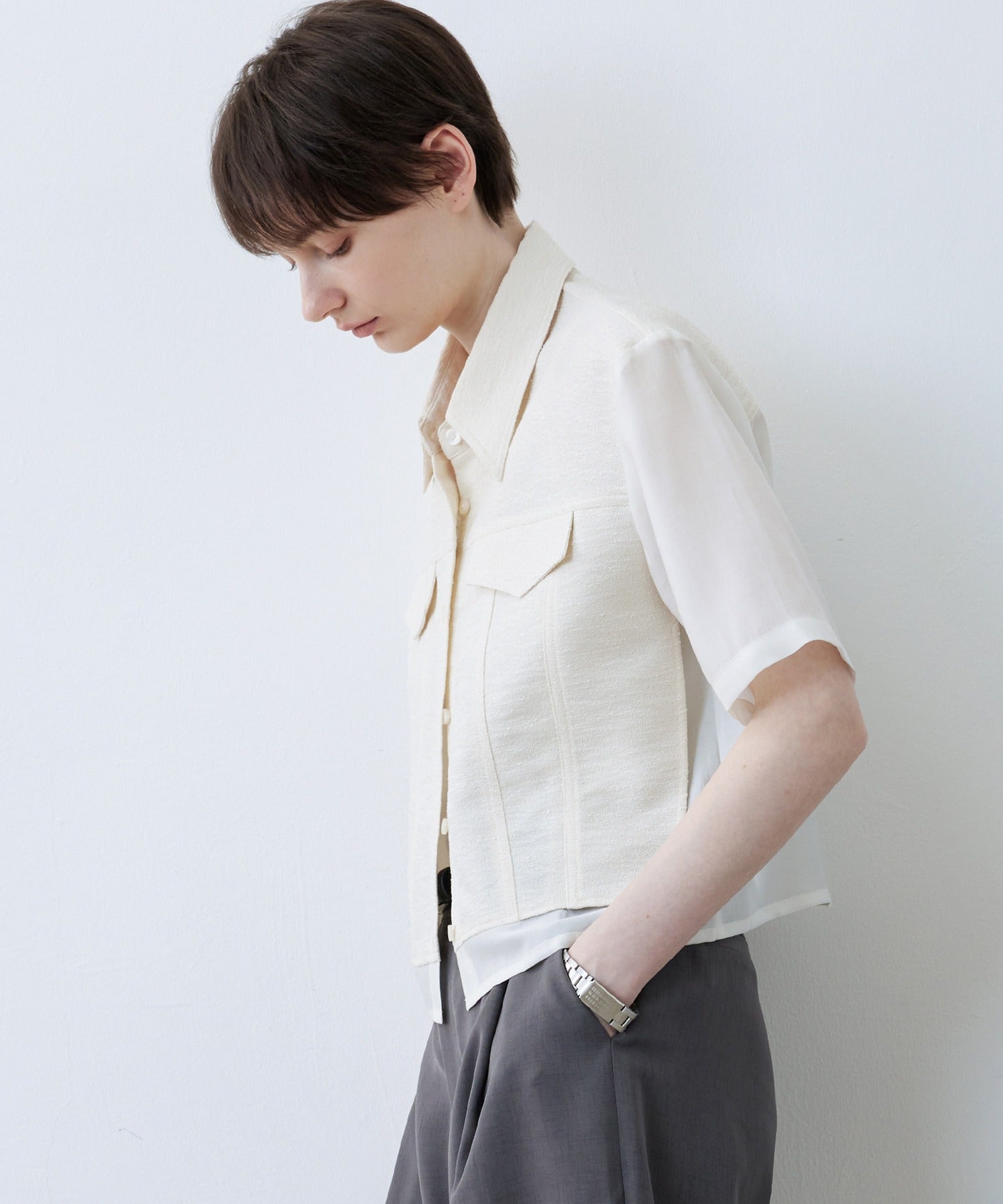 Layered-Style Cropped Shirt