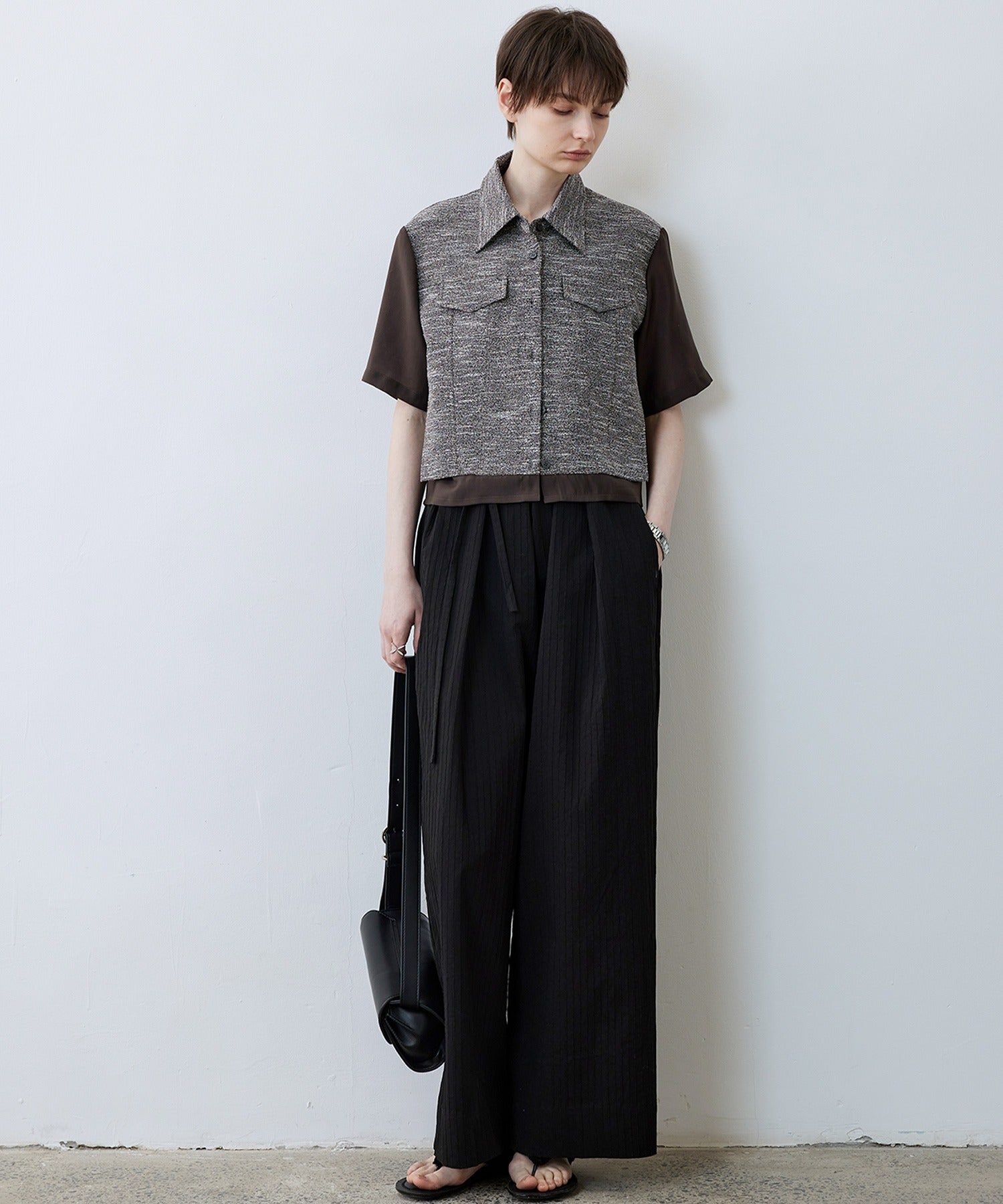 Layered-Style Cropped Shirt