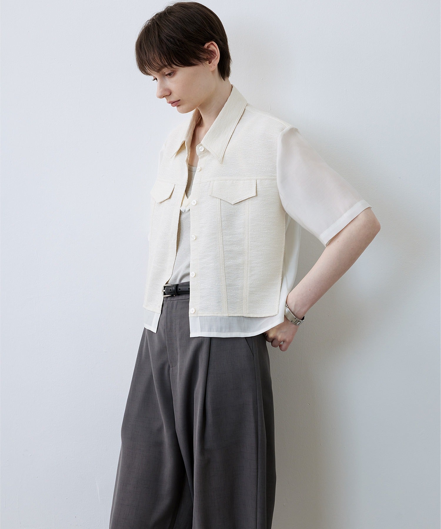 Layered-Style Cropped Shirt