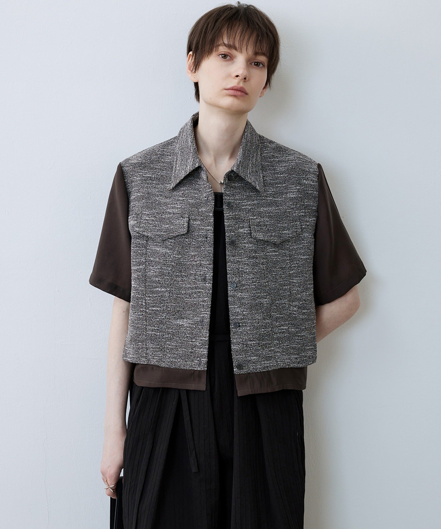 Layered-Style Cropped Shirt