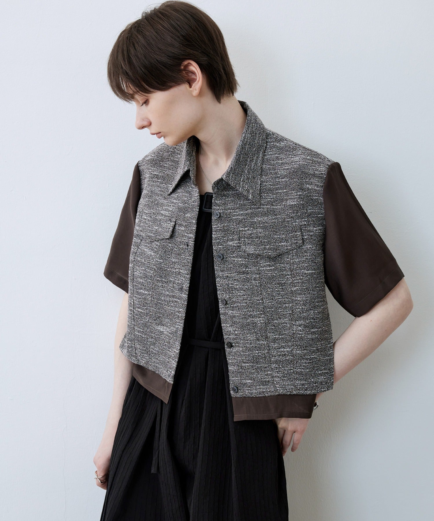 Layered-Style Cropped Shirt