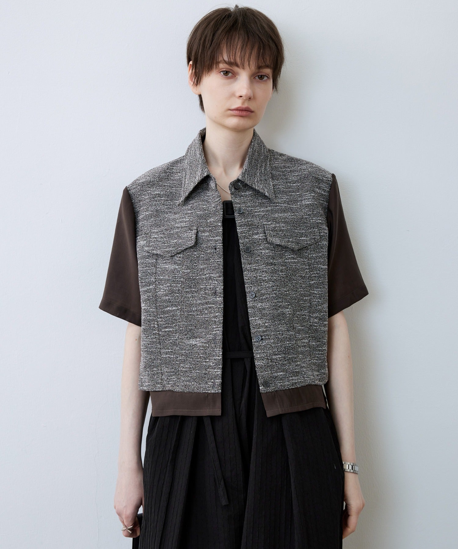 Layered-Style Cropped Shirt