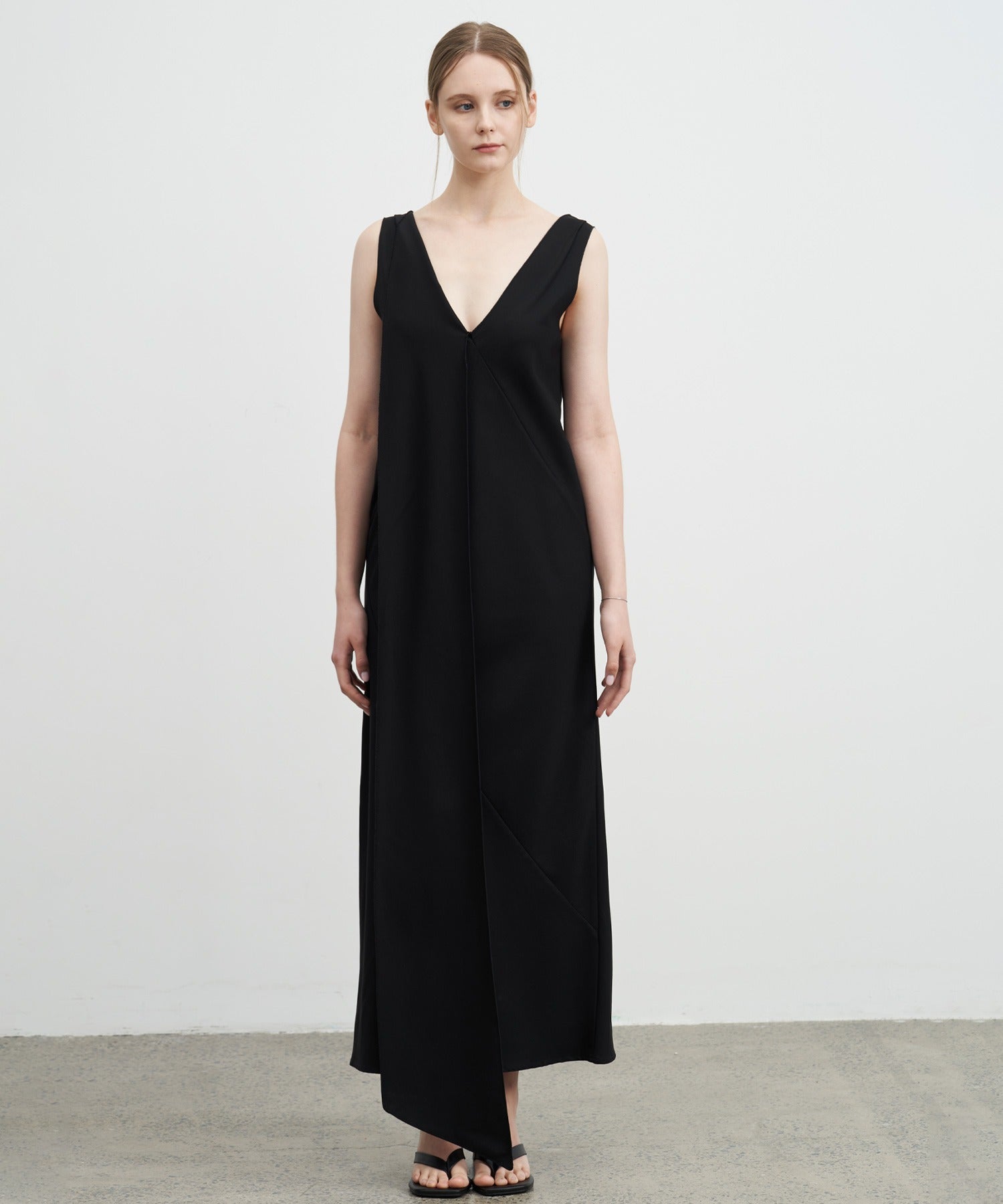 Drape Long Frill 2-Way Midi Dress