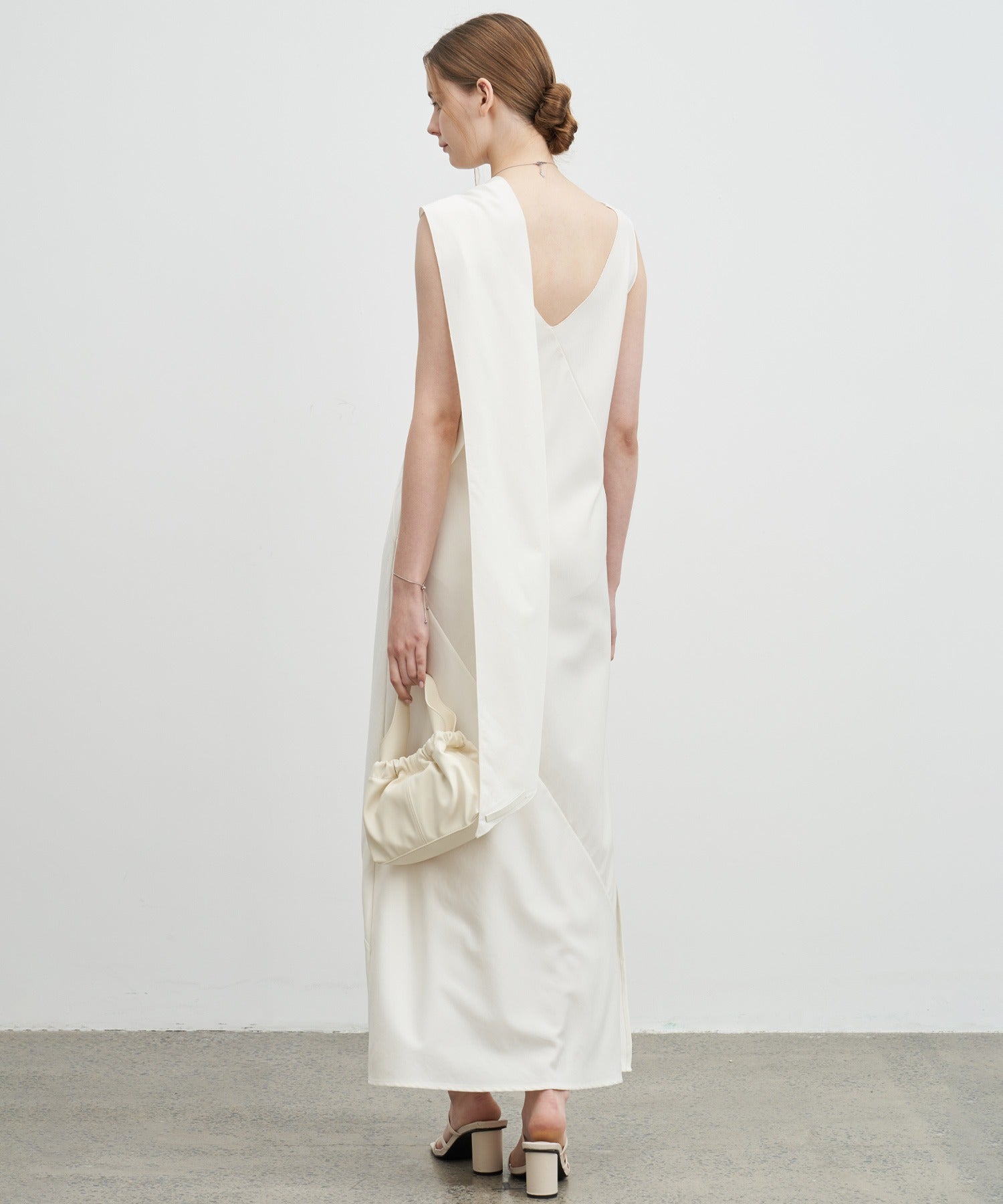 Drape Long Frill 2-Way Midi Dress