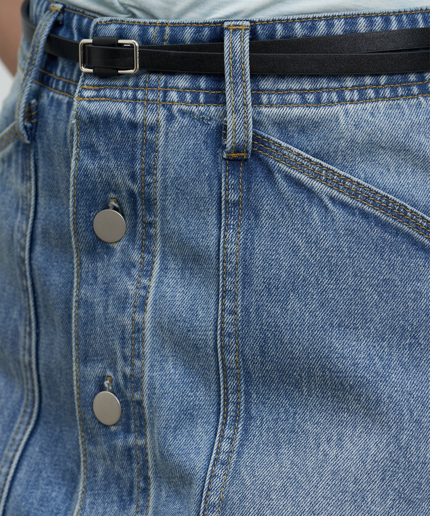 ★ JEANS★ デニムミディスカート Front Button Denim Midi Skirt
