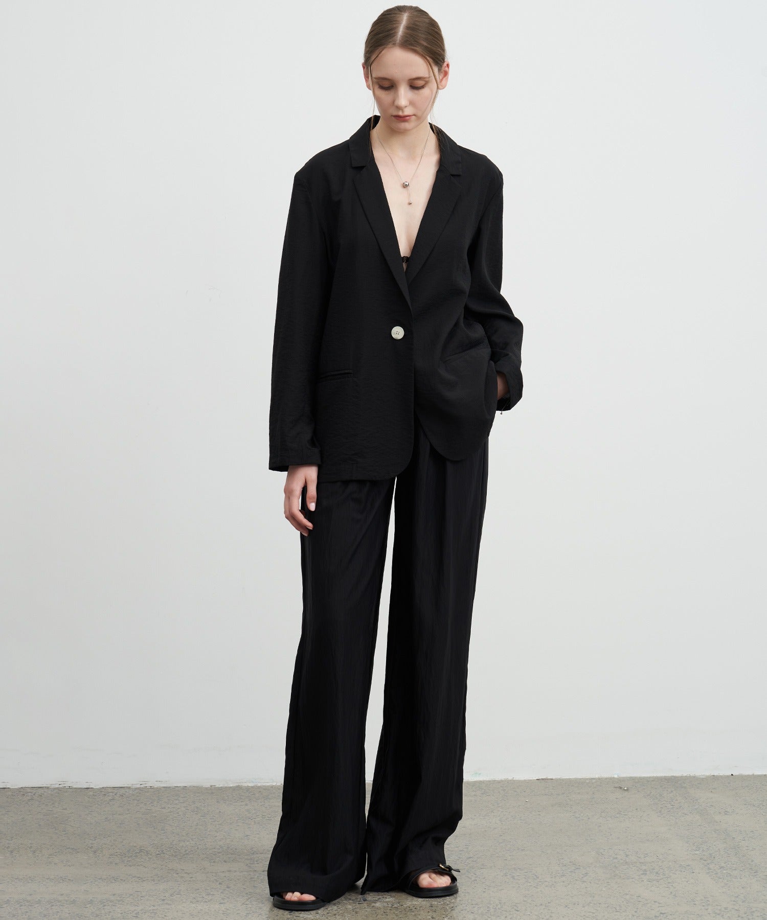 Darted Wide-Leg Pants