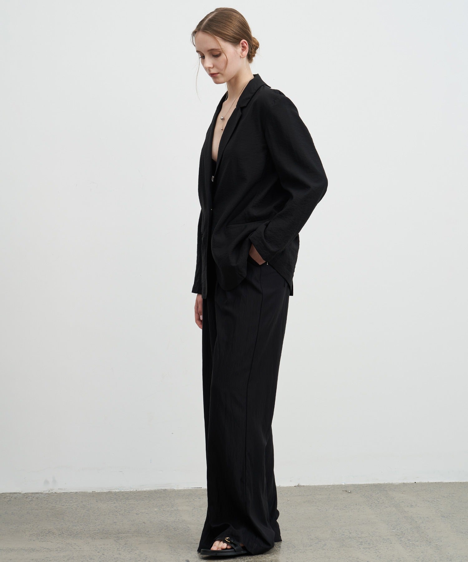 Darted Wide-Leg Pants