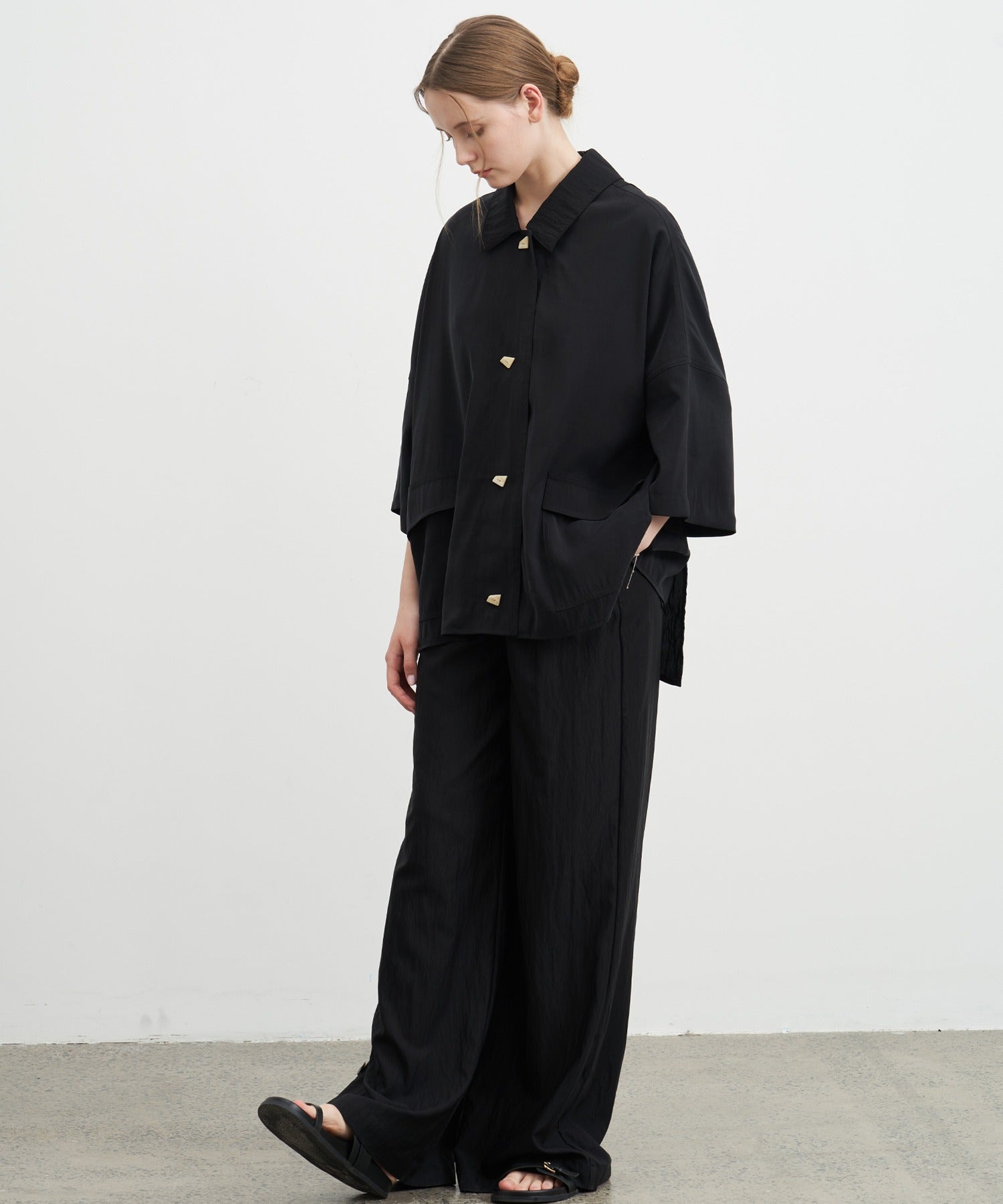 Darted Wide-Leg Pants
