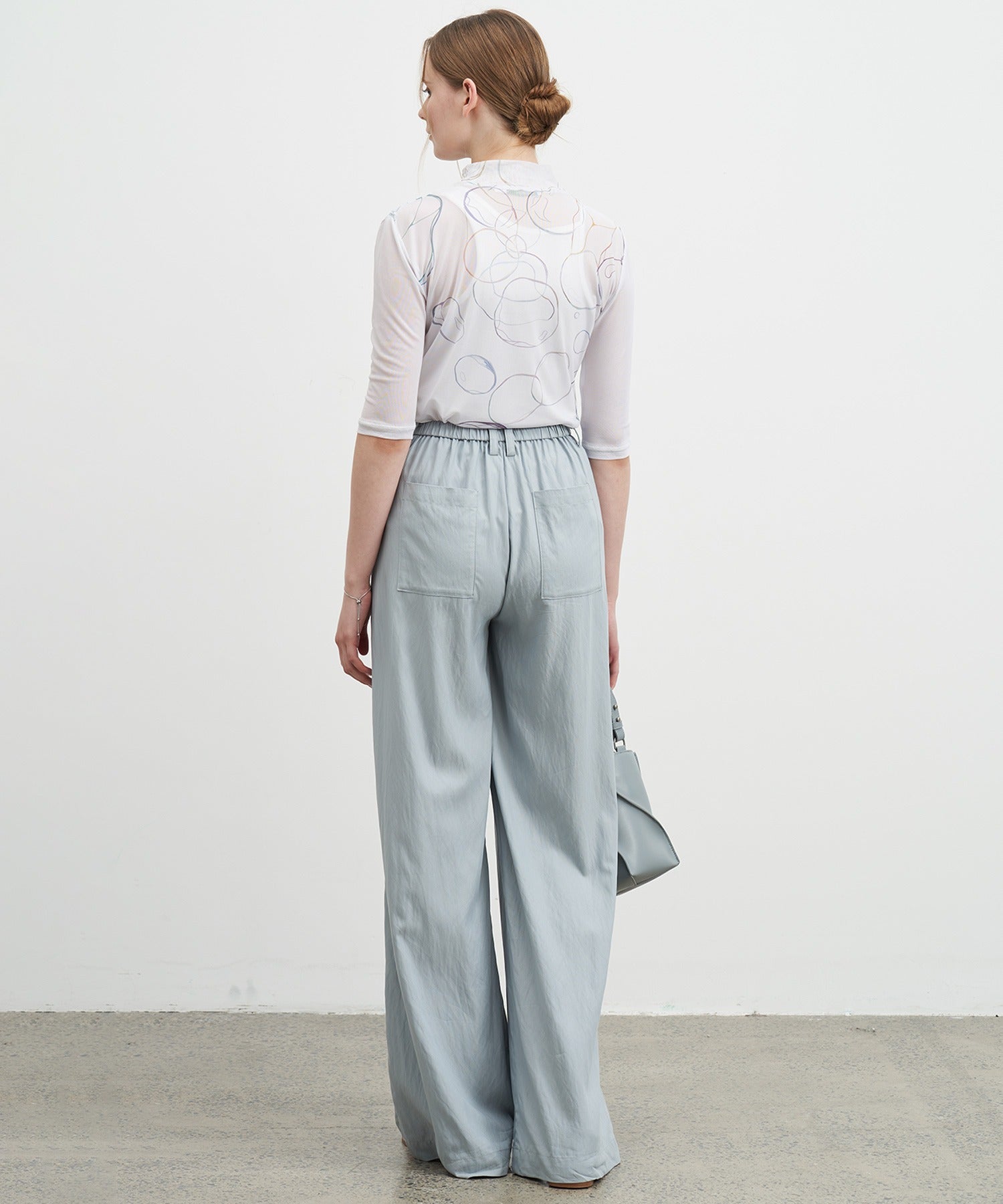 Darted Wide-Leg Pants