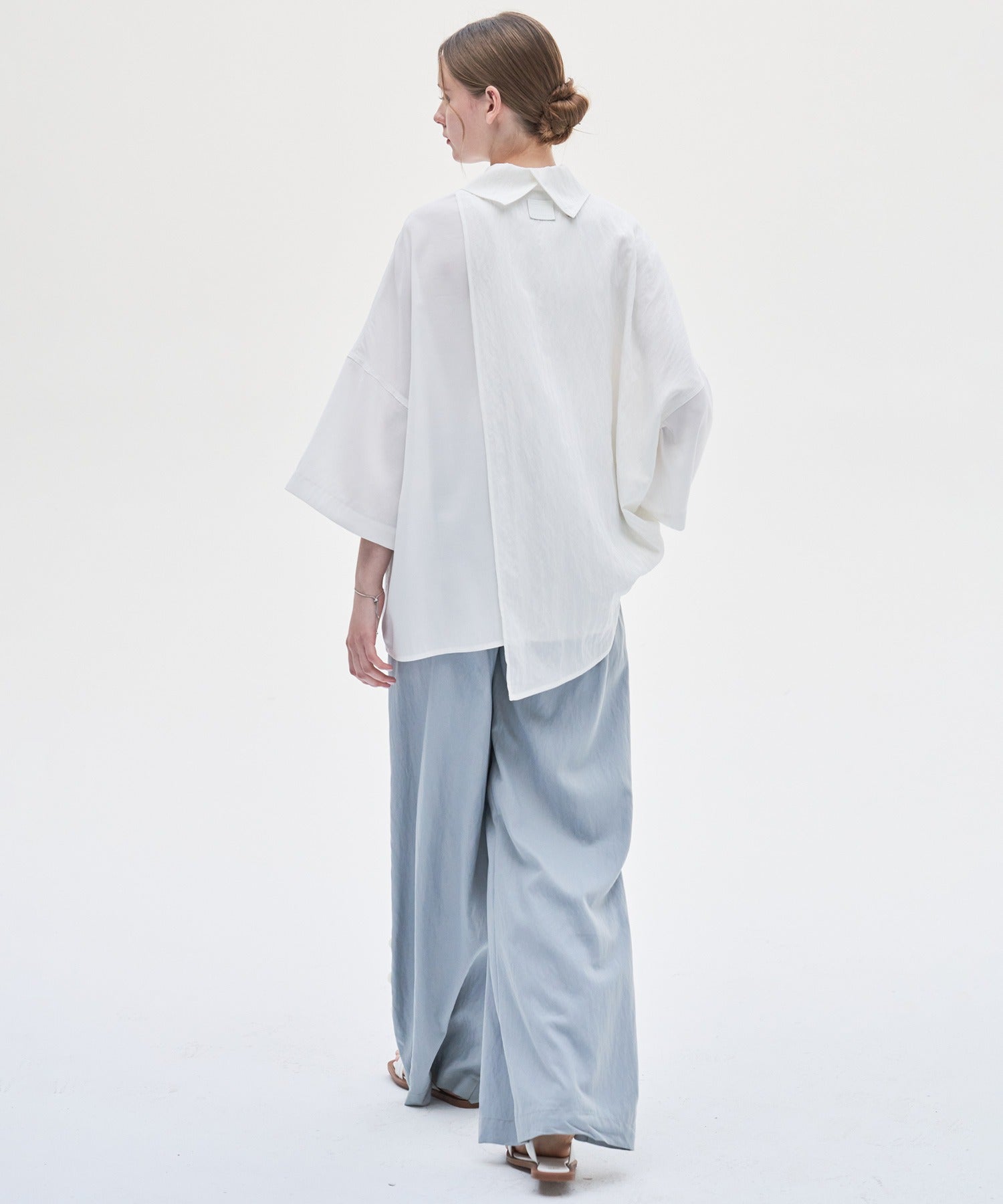 Darted Wide-Leg Pants