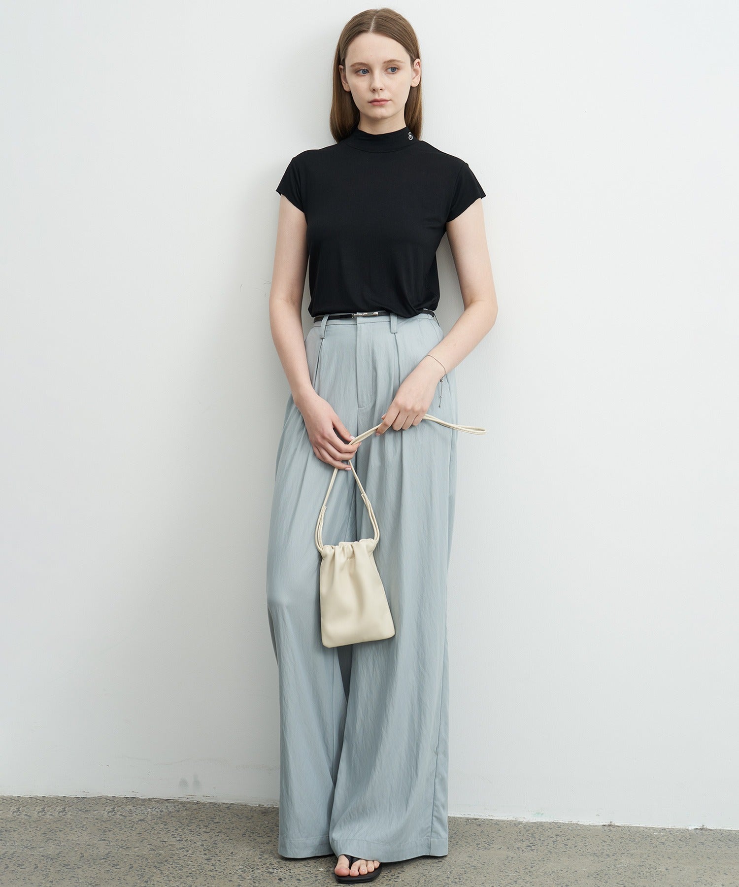 Darted Wide-Leg Pants