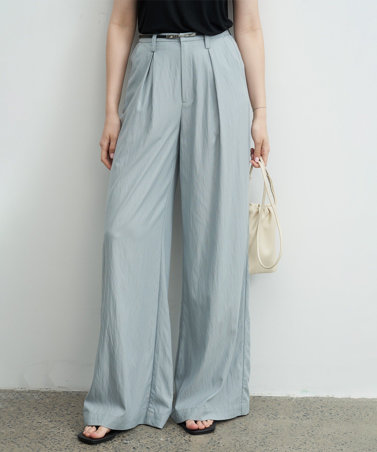 Darted Wide-Leg Pants