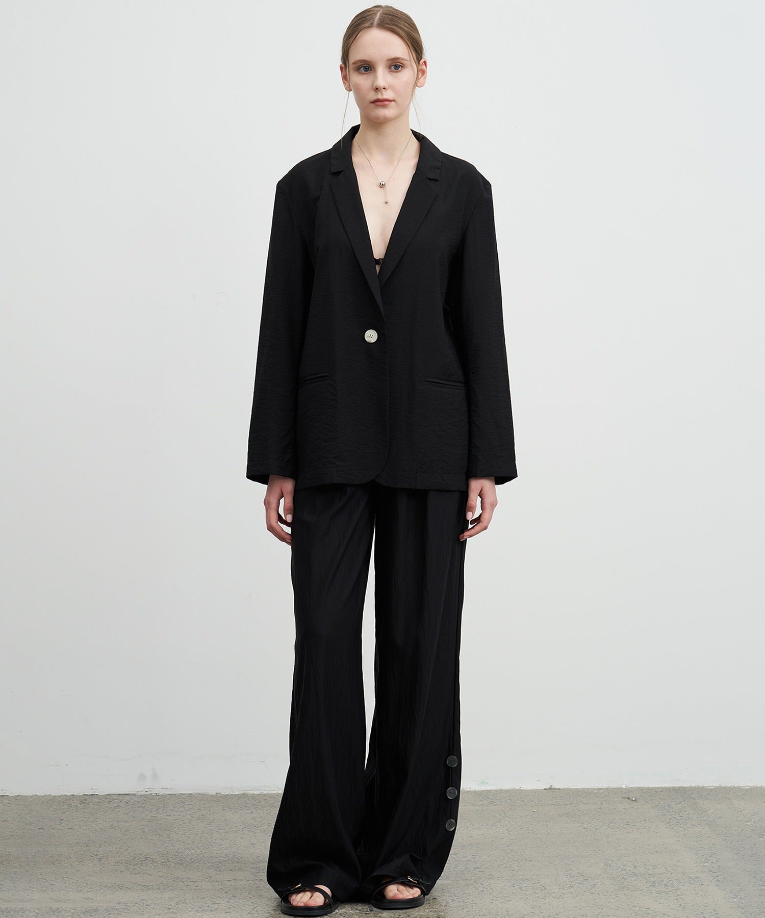 Darted Wide-Leg Pants