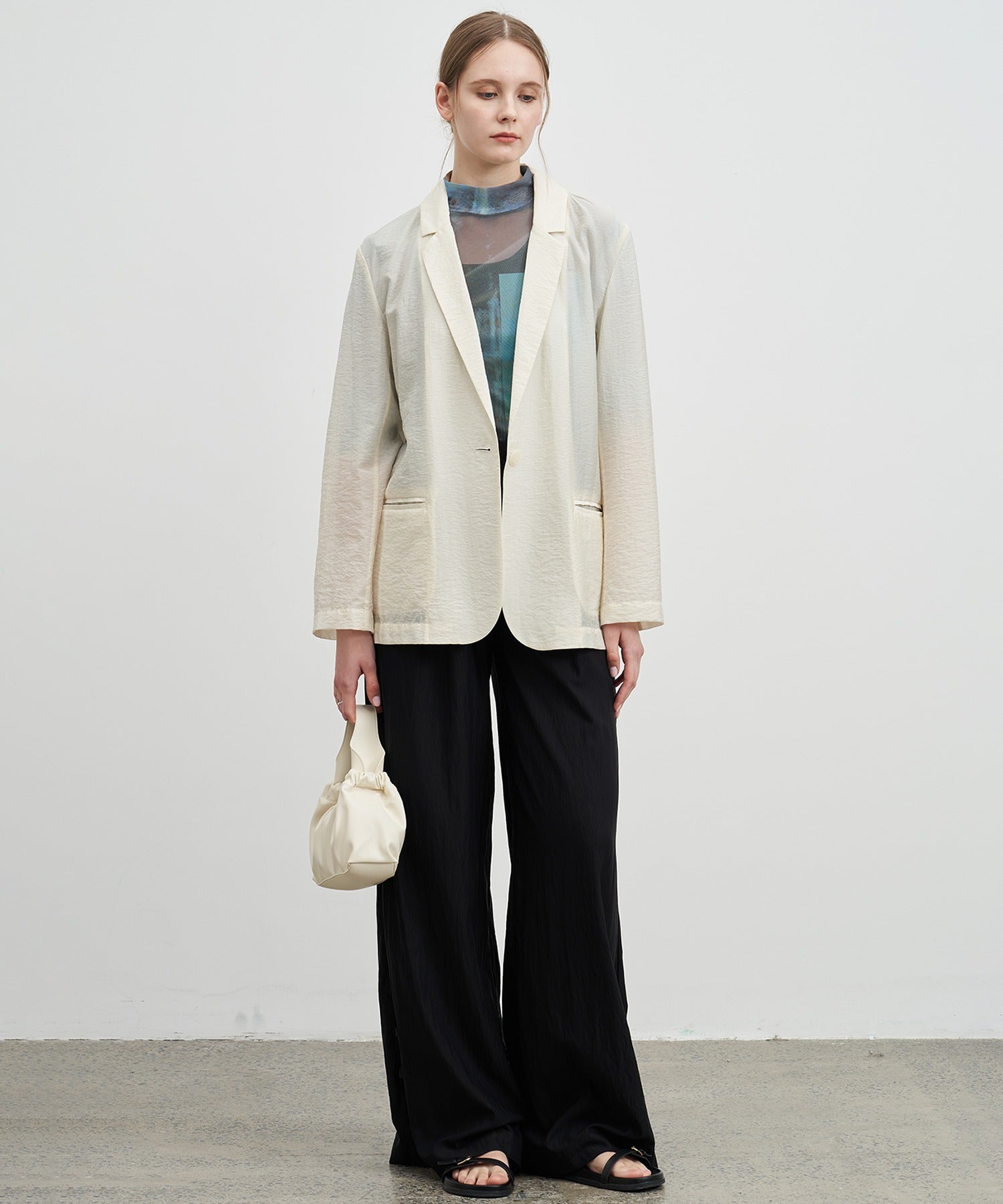 Darted Wide-Leg Pants