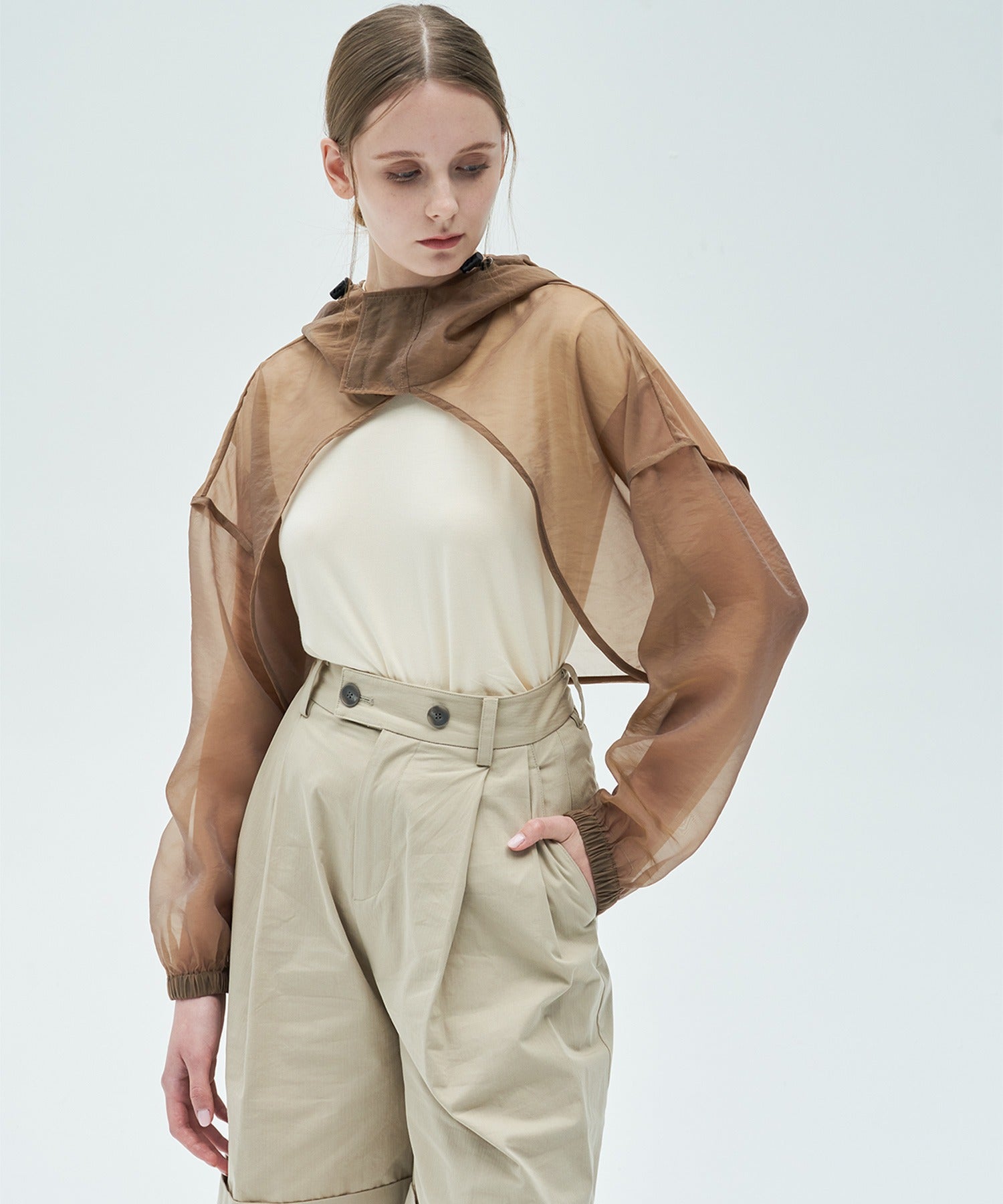 Organza Micro-Length Hoodie