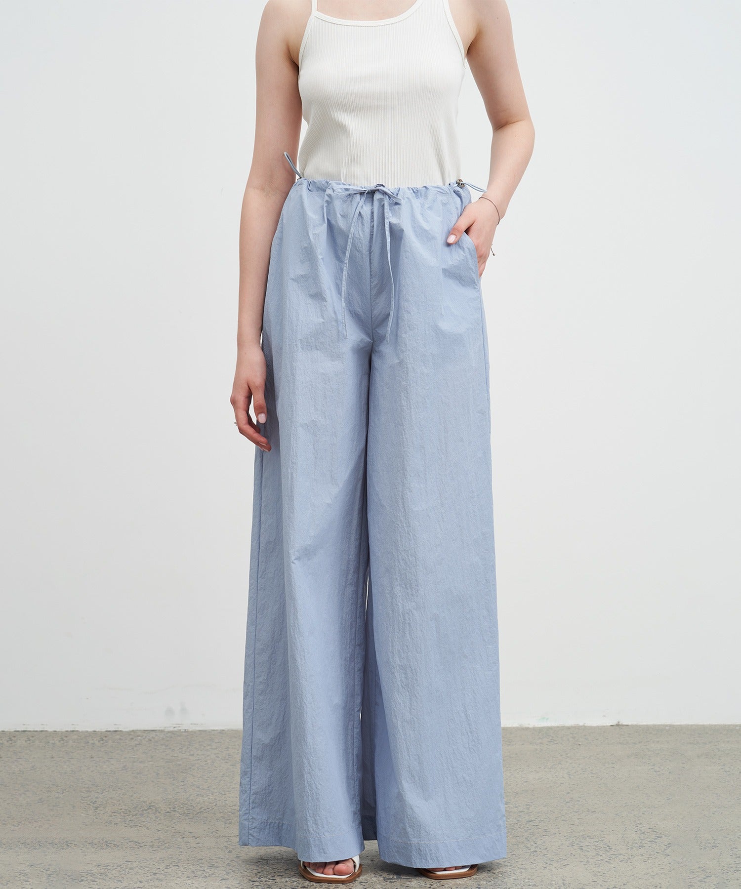 Adjustable Nylon Wide Pants