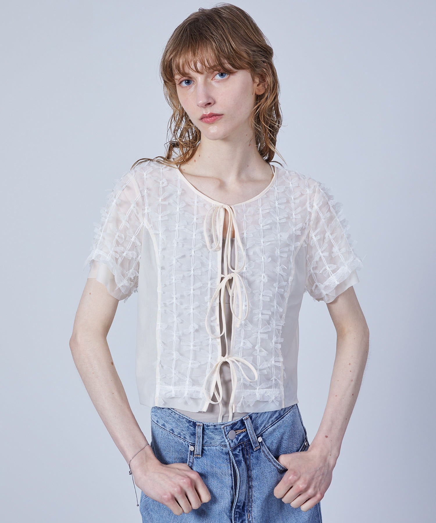Ribbon Lace Tulle Top
