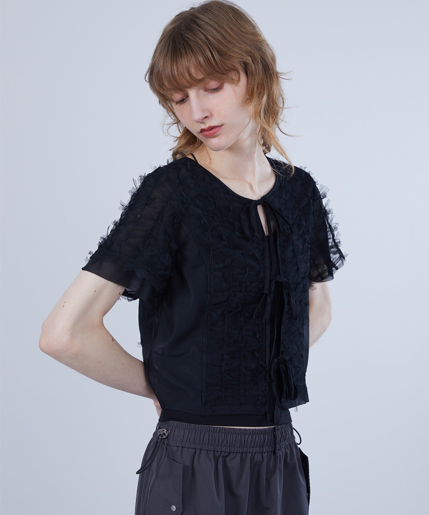 Ribbon Lace Tulle Top