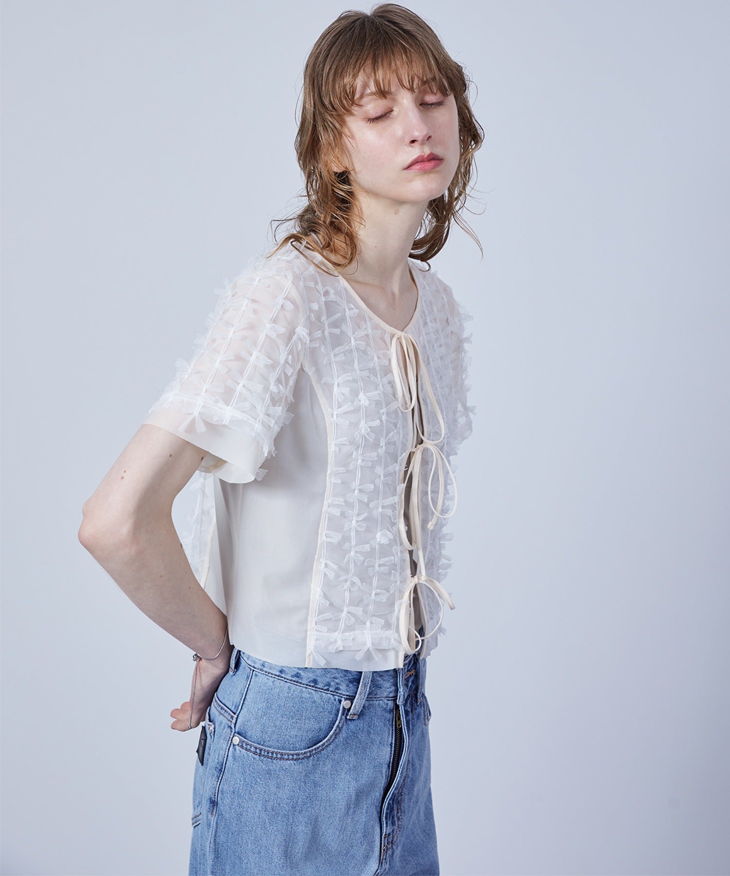 Ribbon Lace Tulle Top