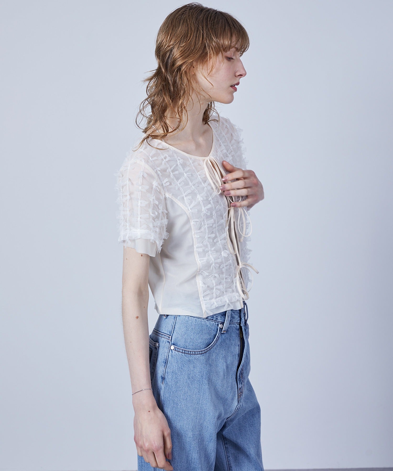 Ribbon Lace Tulle Top