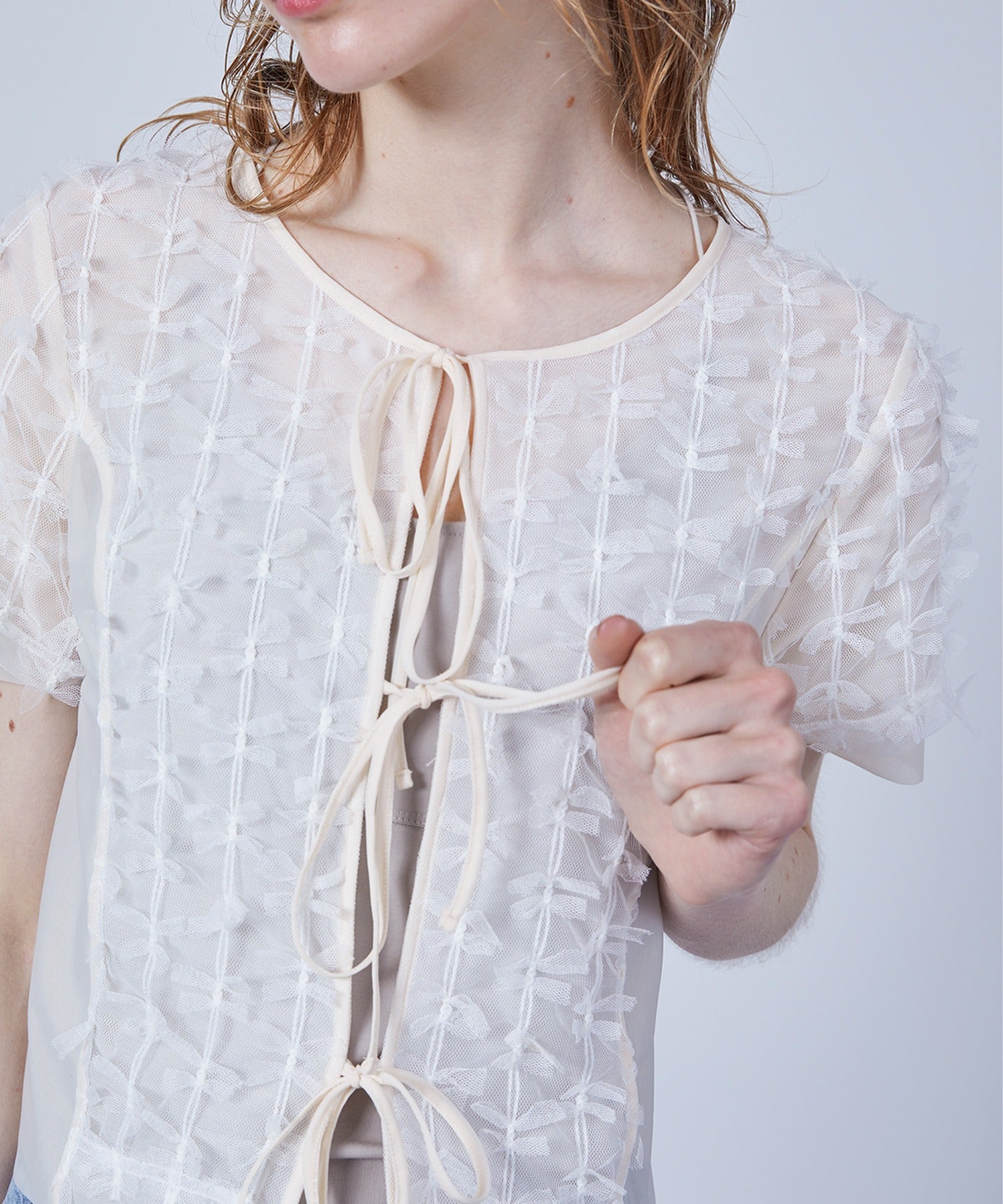 Ribbon Lace Tulle Top