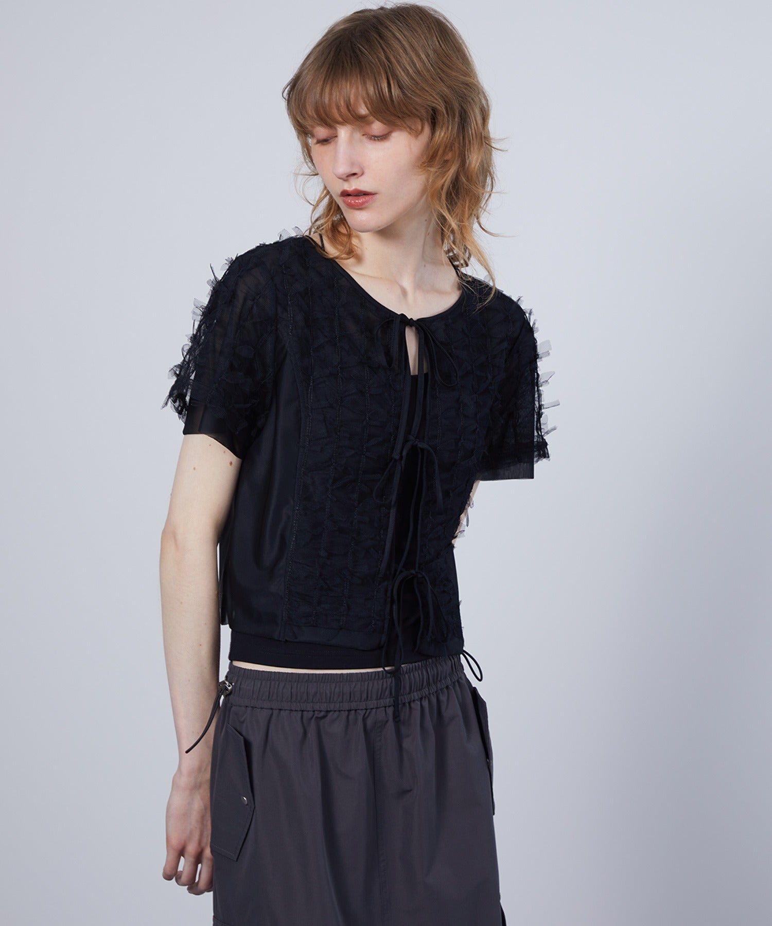 Ribbon Lace Tulle Top