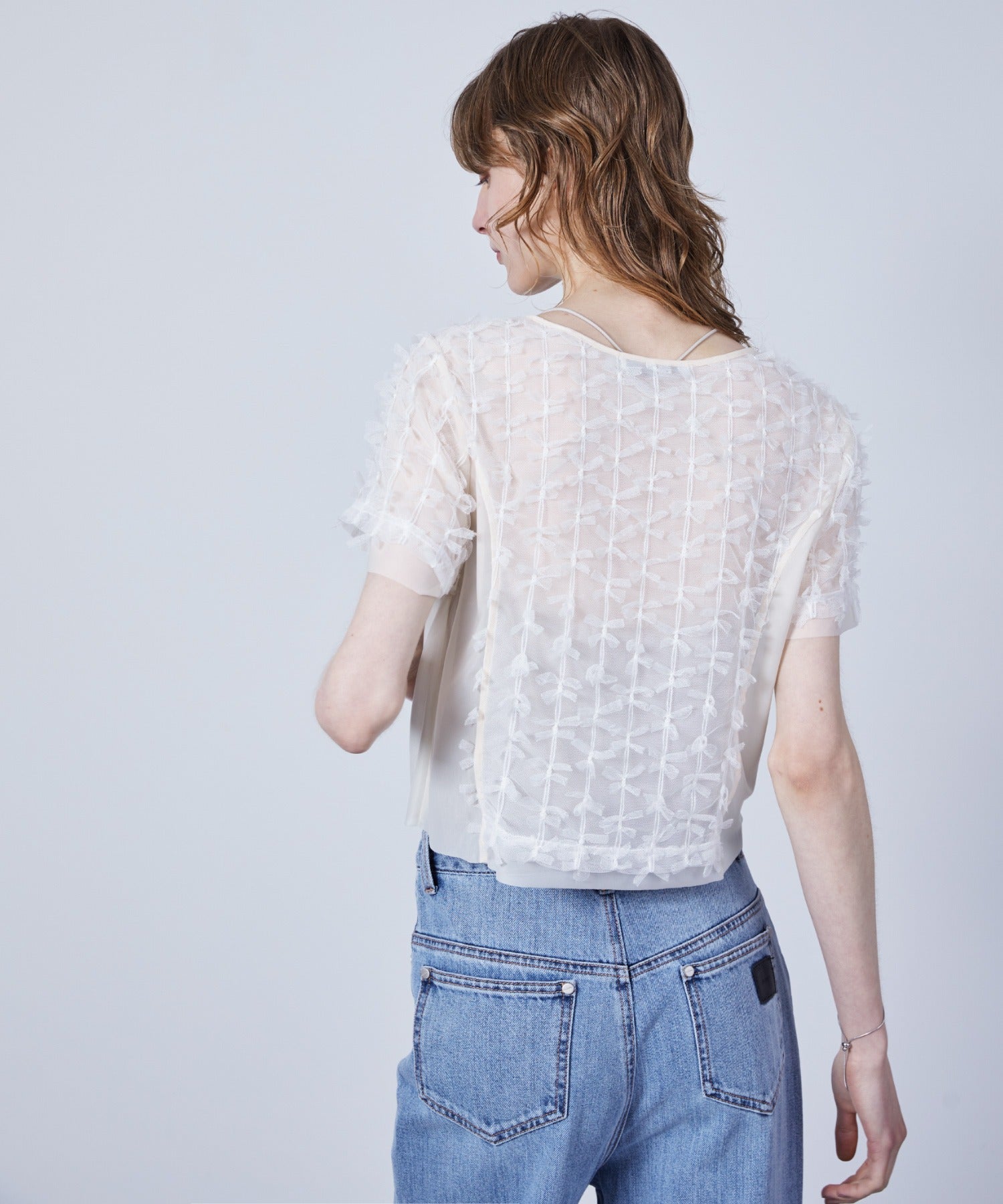 Ribbon Lace Tulle Top