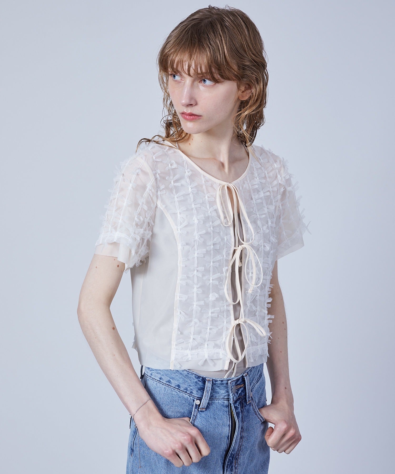 Ribbon Lace Tulle Top