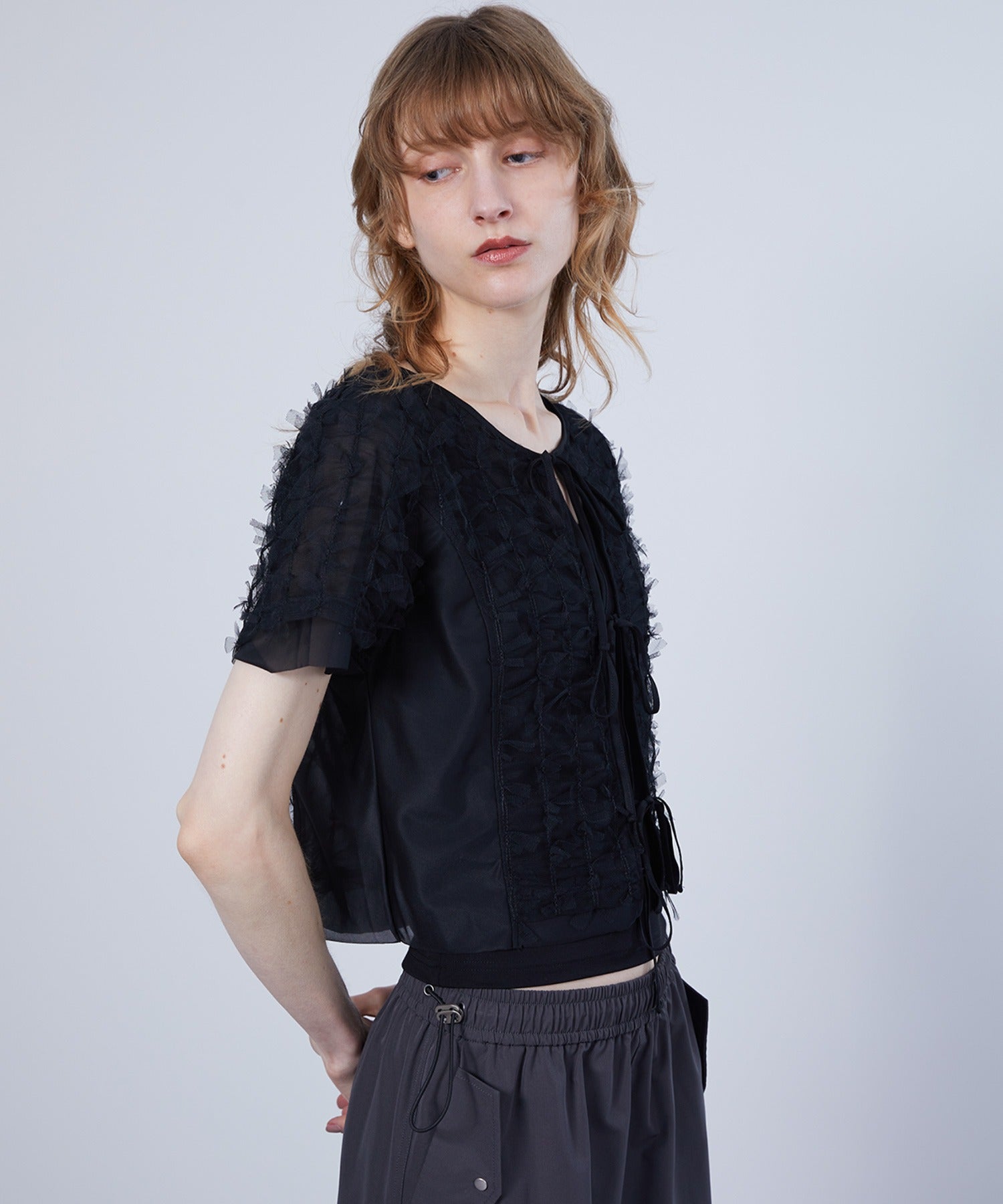Ribbon Lace Tulle Top