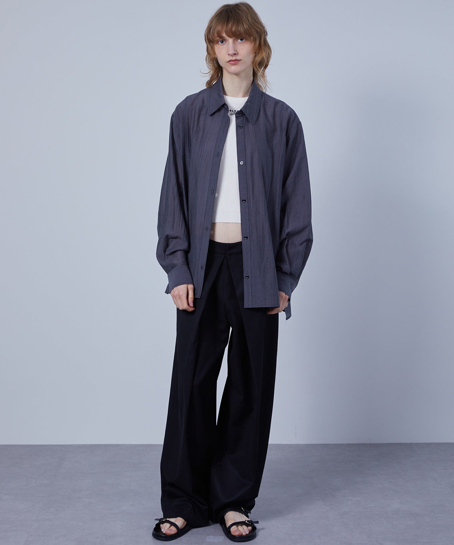 Fluid Back Button Detail Oversized Shirt