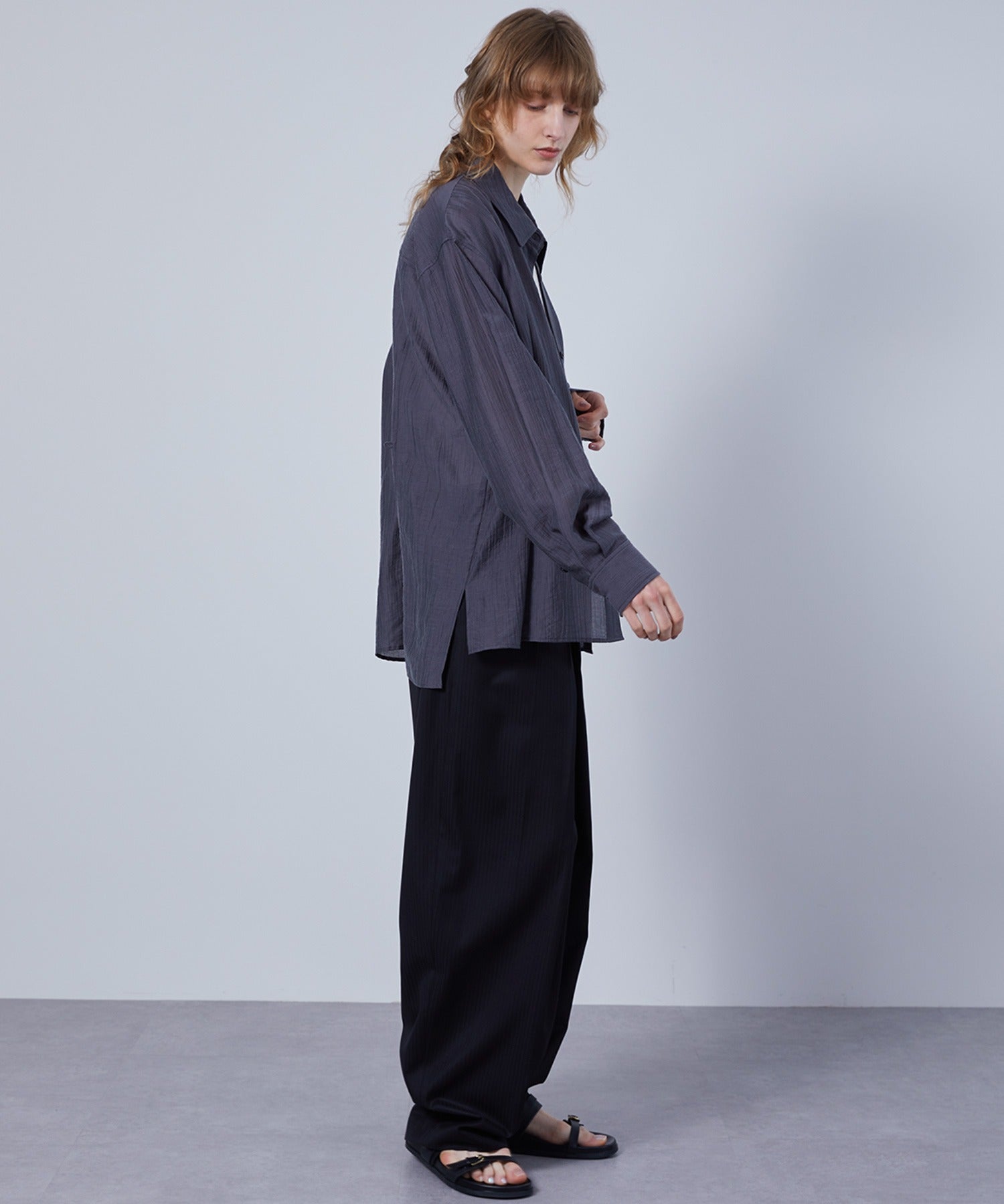 Fluid Back Button Detail Oversized Shirt