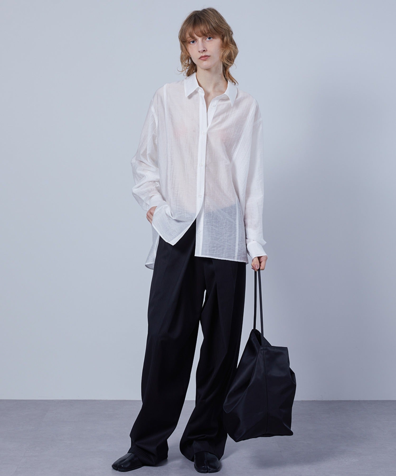 Fluid Back Button Detail Oversized Shirt
