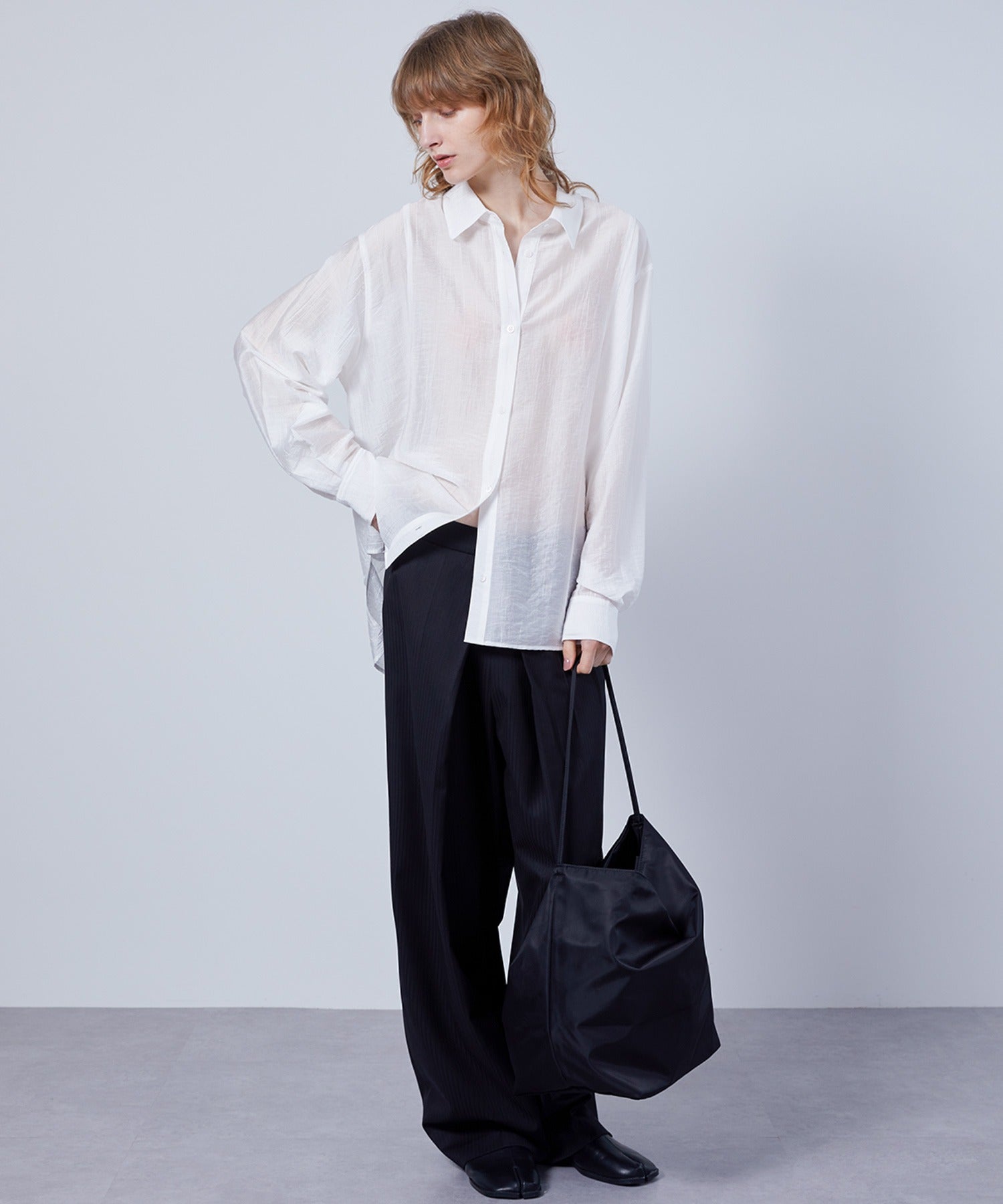 Fluid Back Button Detail Oversized Shirt
